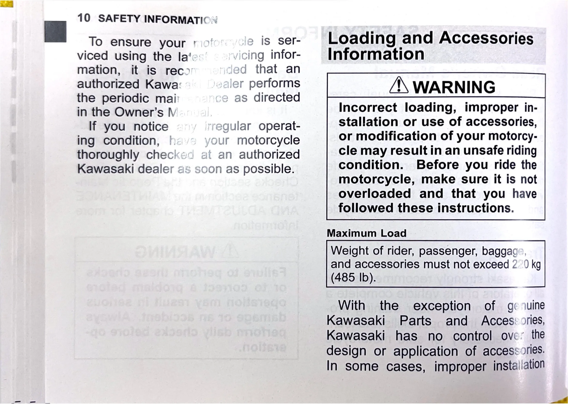 Owner's Manual page 12 — SAFETY INFORMATION