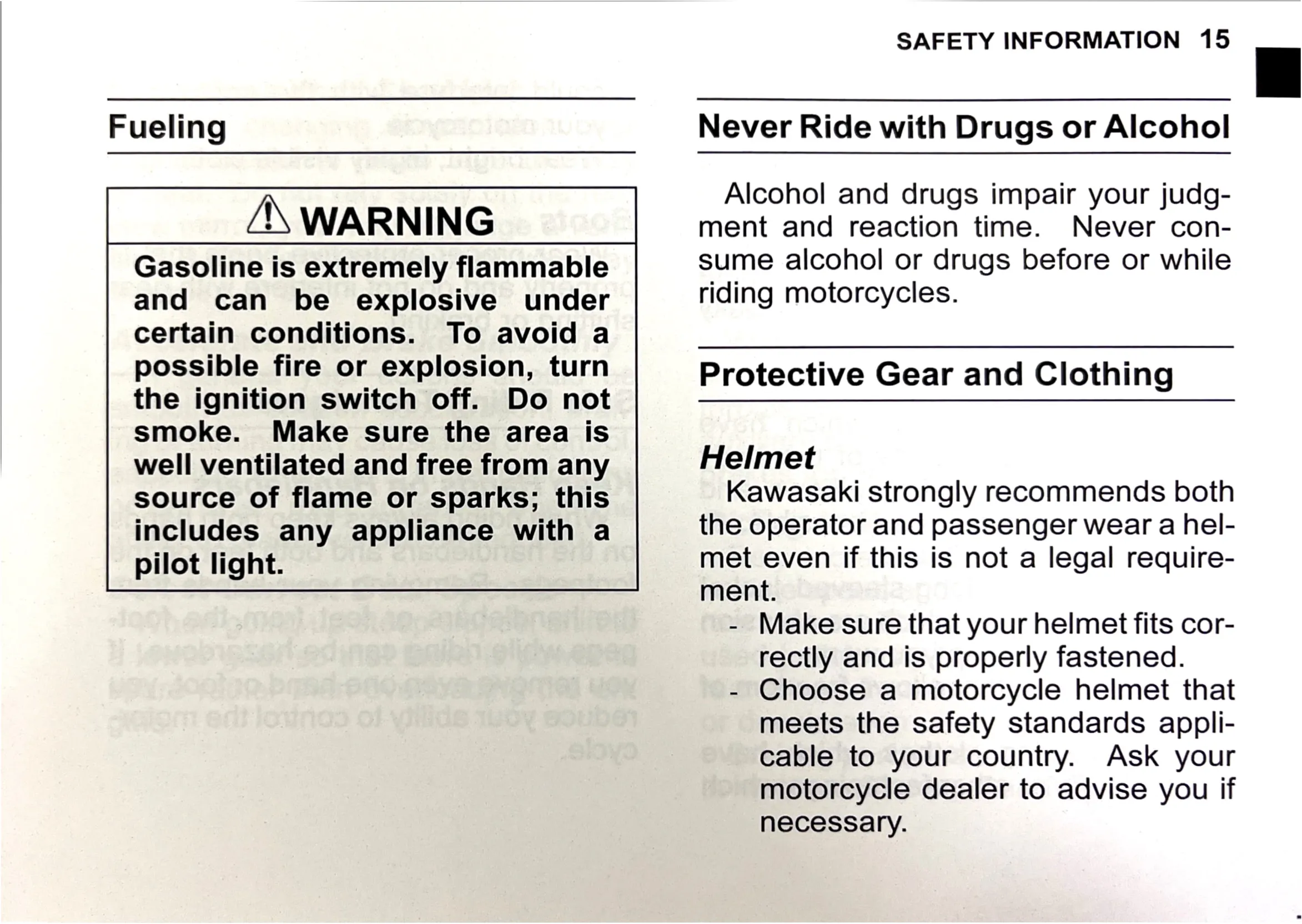 Owner's Manual page 17 — SAFETY INFORMATION