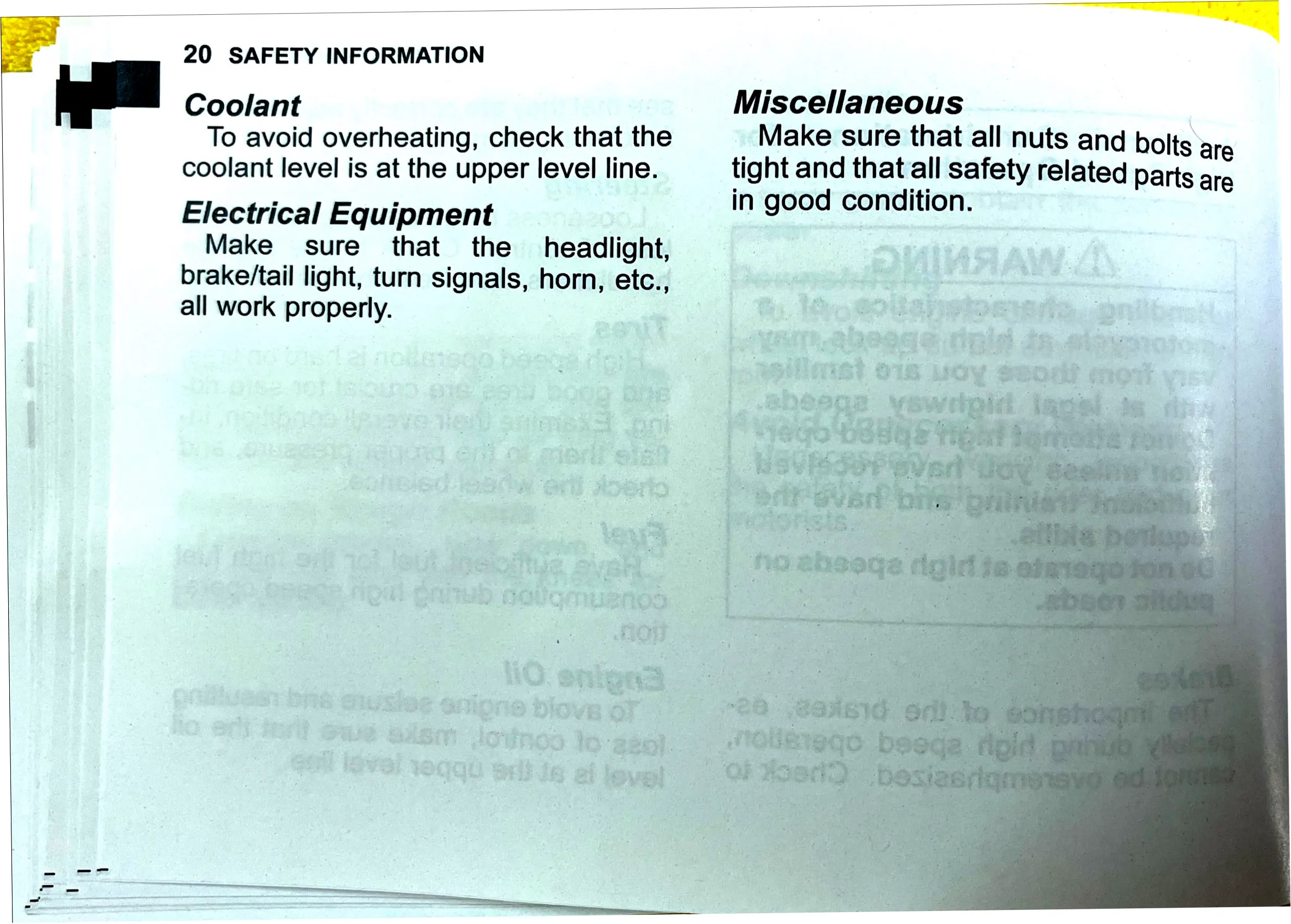 Owner's Manual page 22 — SAFETY INFORMATION