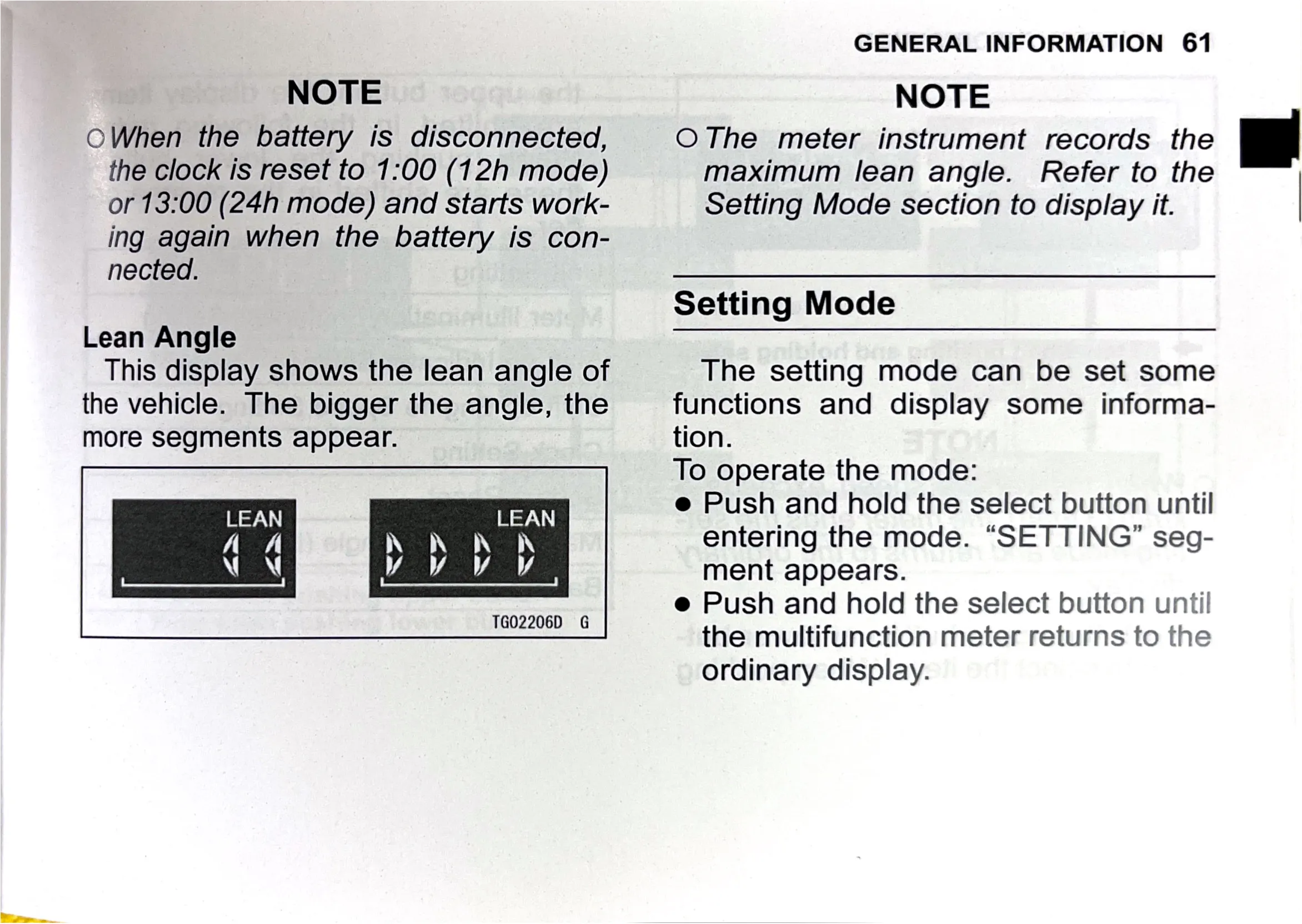 Owner's Manual page 63 — GENERAL INFORMATION