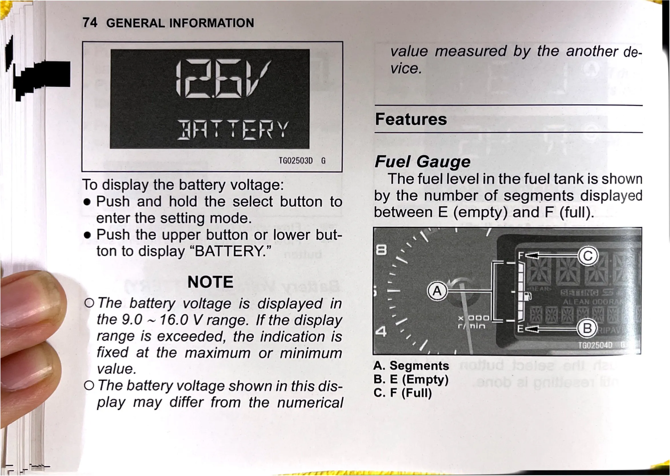 Owner's Manual page 76 — GENERAL INFORMATION
