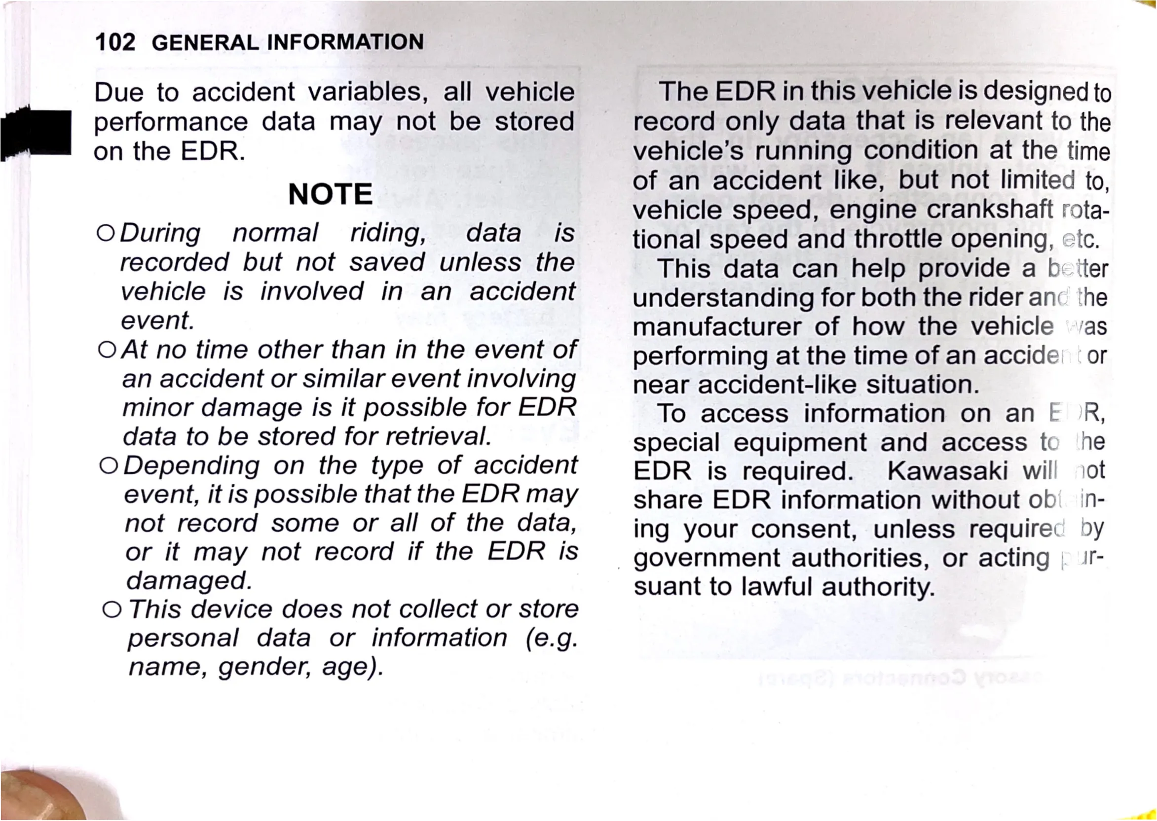 Owner's Manual page 105 — GENERAL INFORMATION