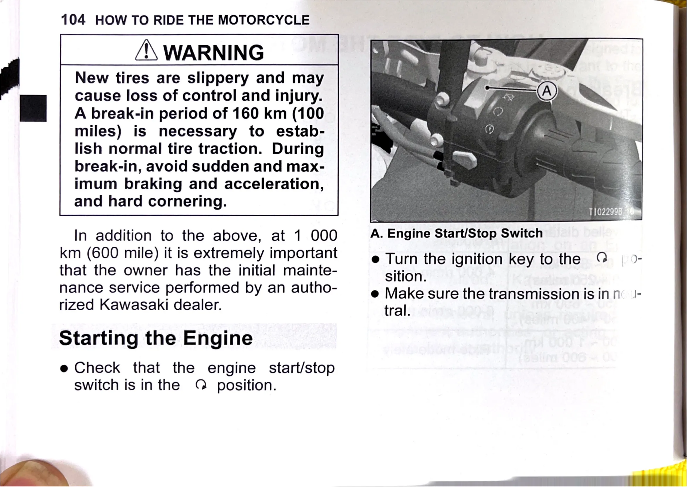 Owner's Manual page 107 — HOW TO RIDE THE MOTORCYCLE