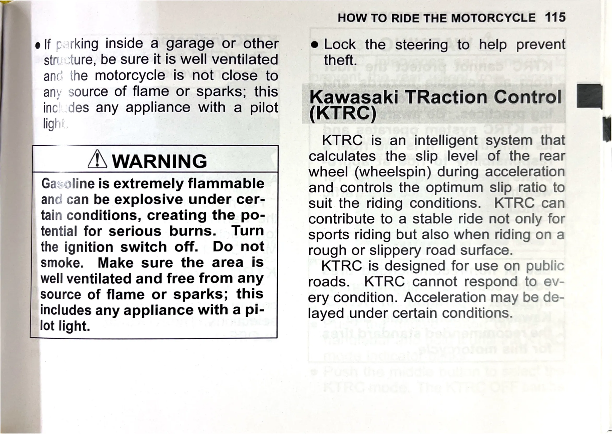 Owner's Manual page 118 — HOW TO RIDE THE MOTORCYCLE