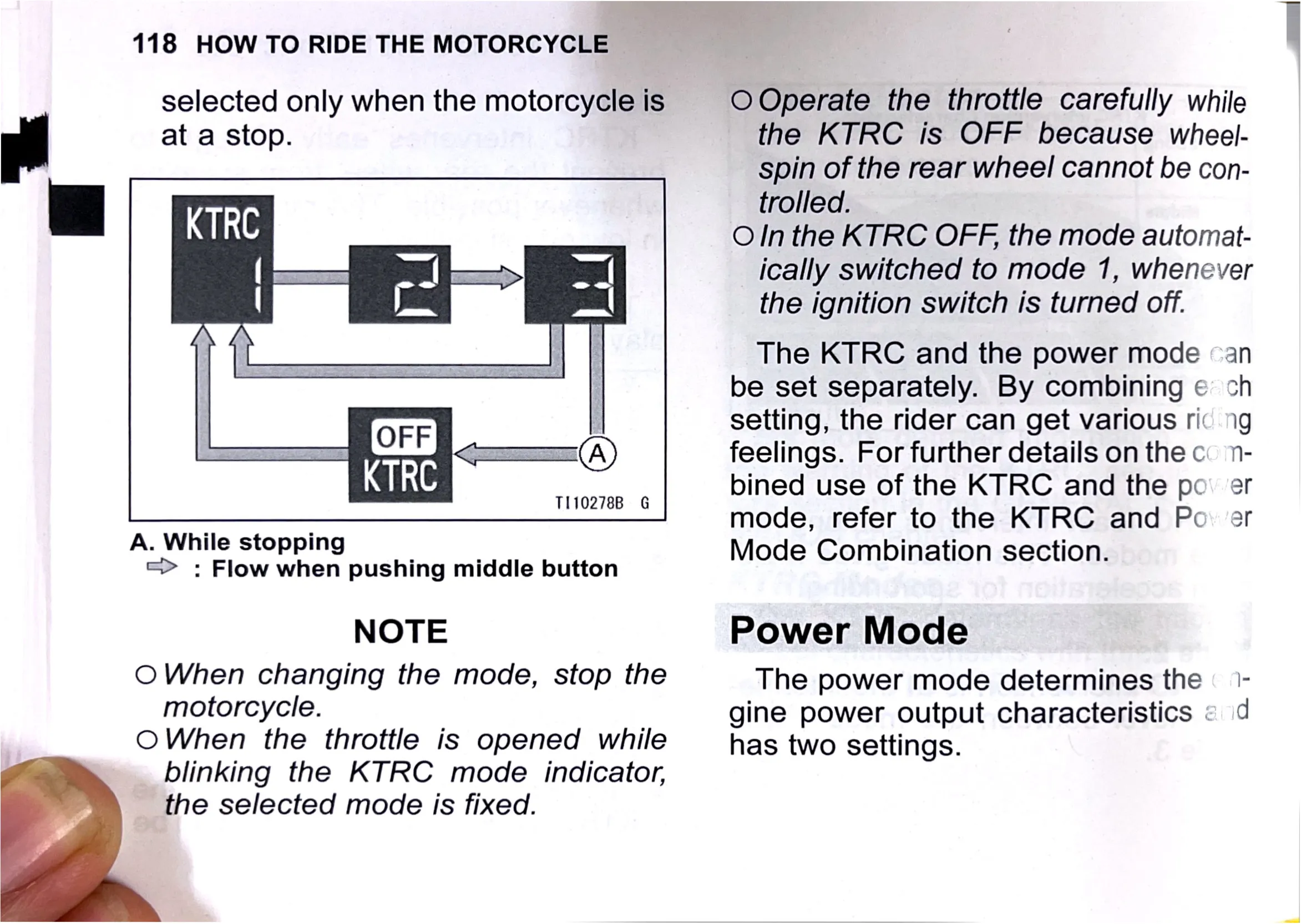 Owner's Manual page 121 — HOW TO RIDE THE MOTORCYCLE