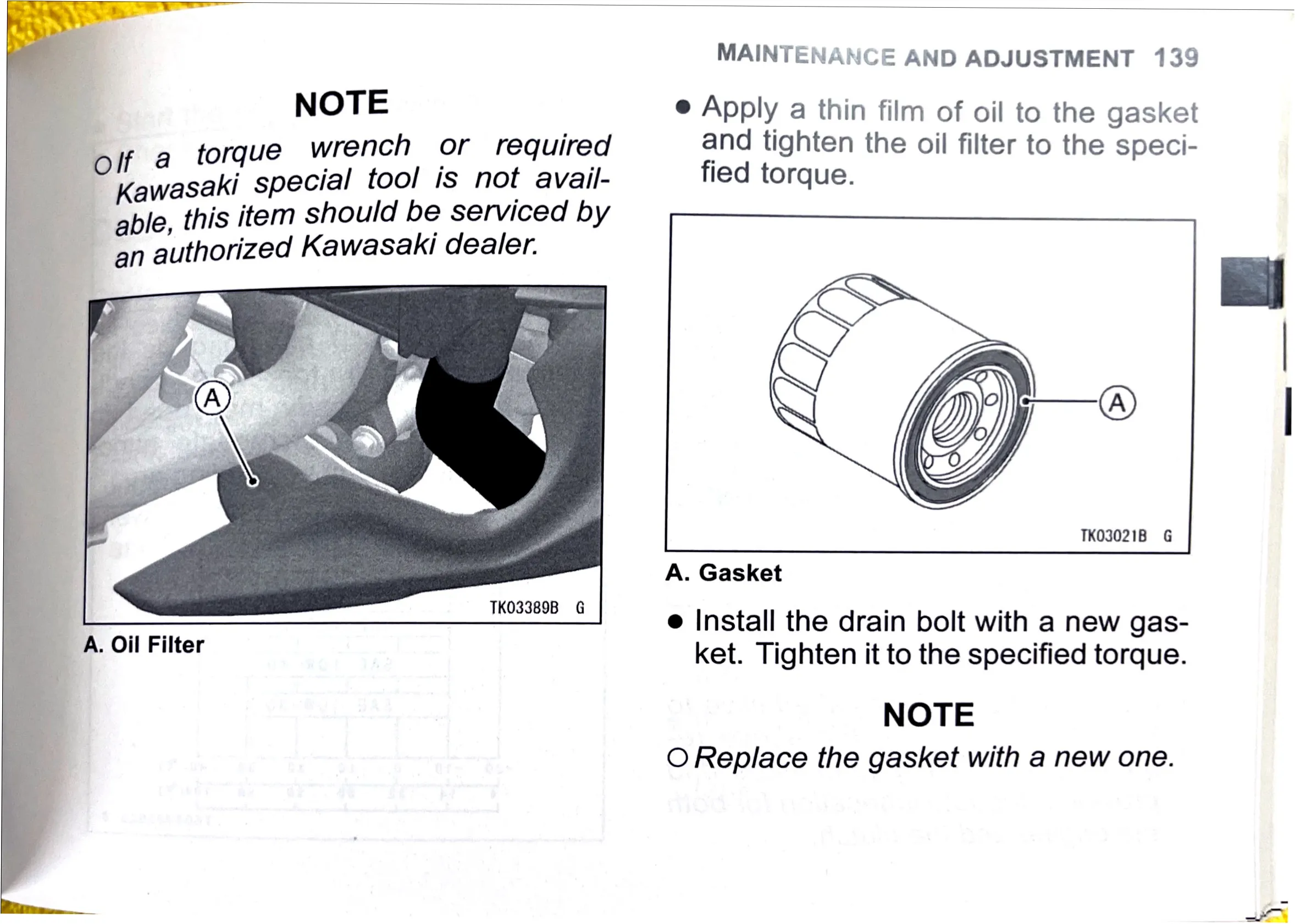 Owner's Manual page 142 — MAINTENANCE AND ADJUSTMENT