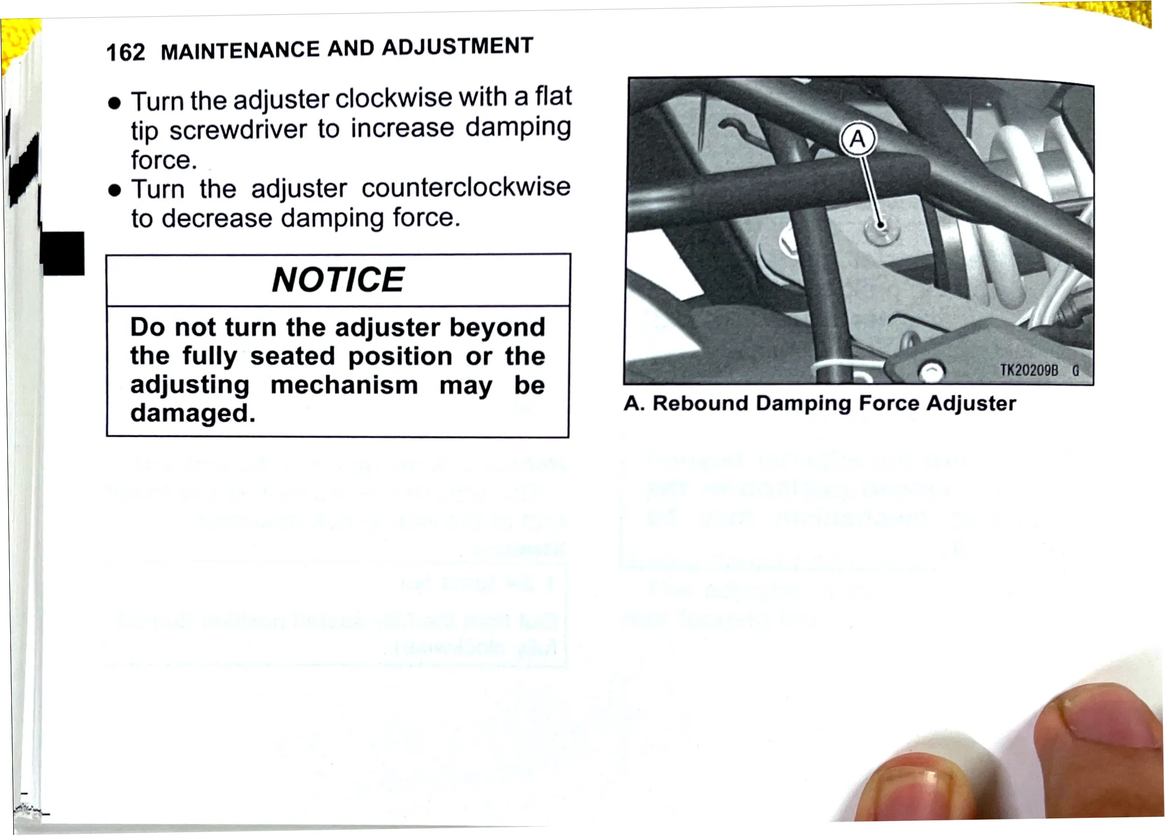 Owner's Manual page 165 — MAINTENANCE AND ADJUSTMENT