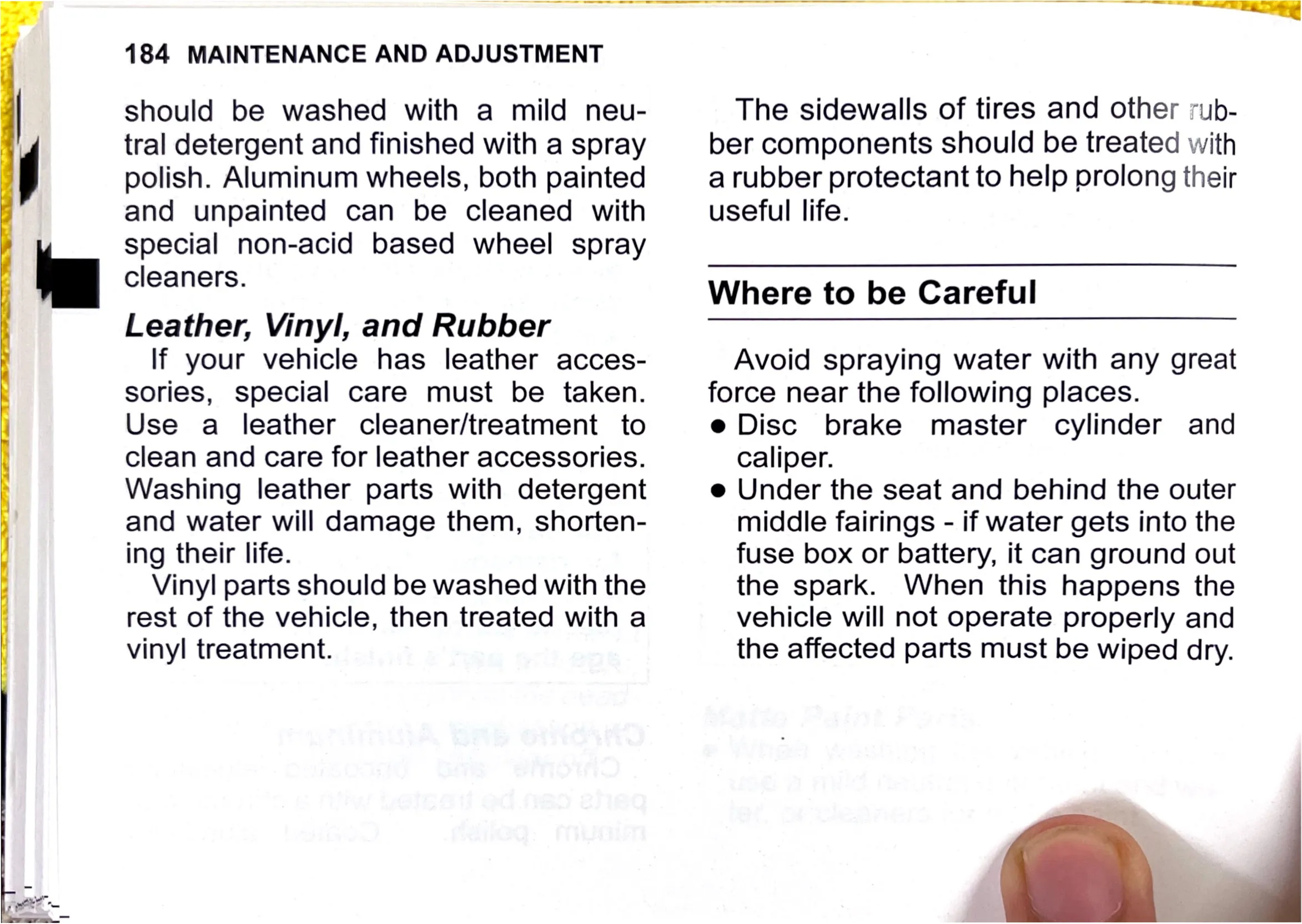 Owner's Manual page 187 — MAINTENANCE AND ADJUSTMENT