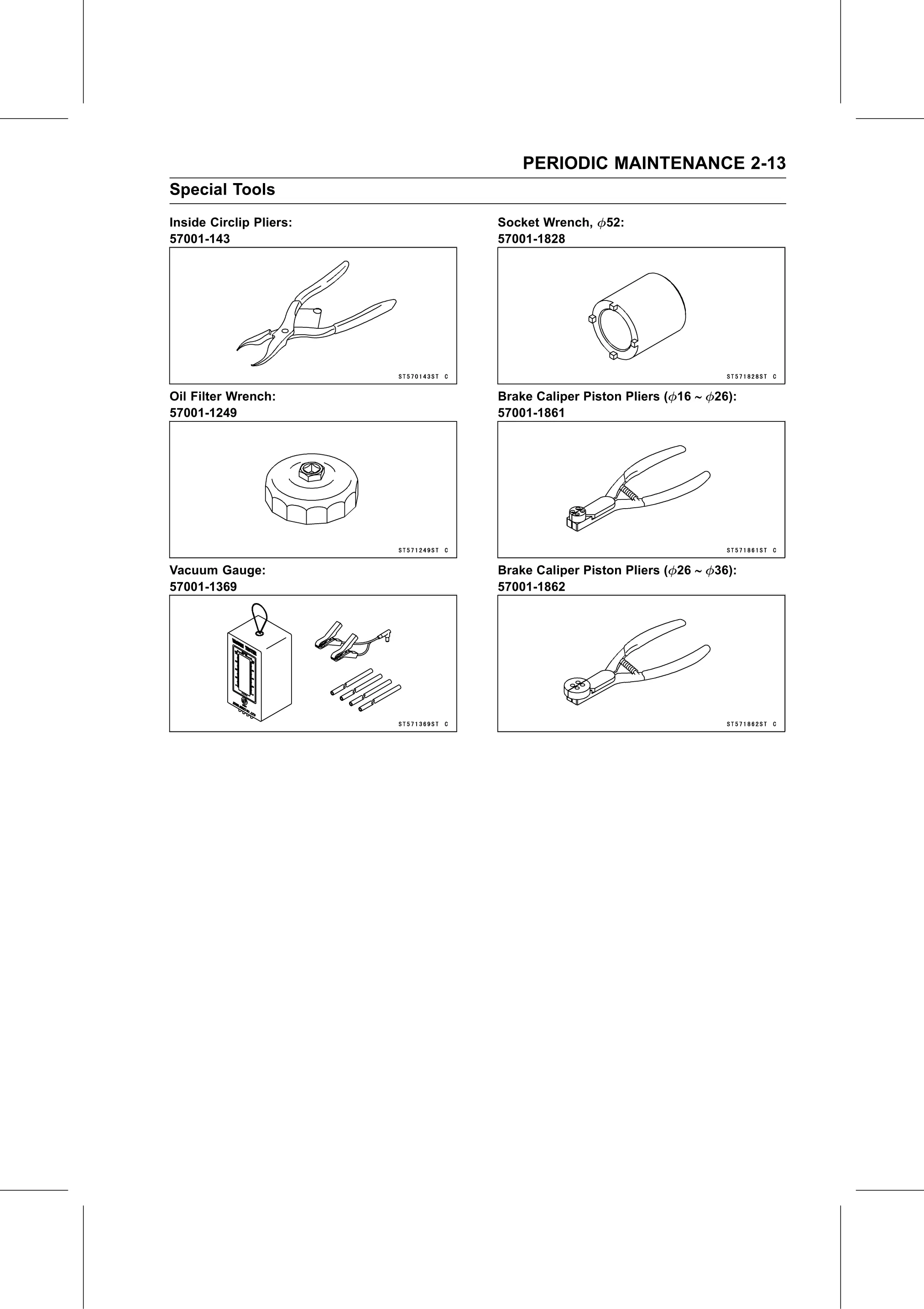 Service Manual (KLZ1000C) page 35 — Periodic Maintenance › Special Tools