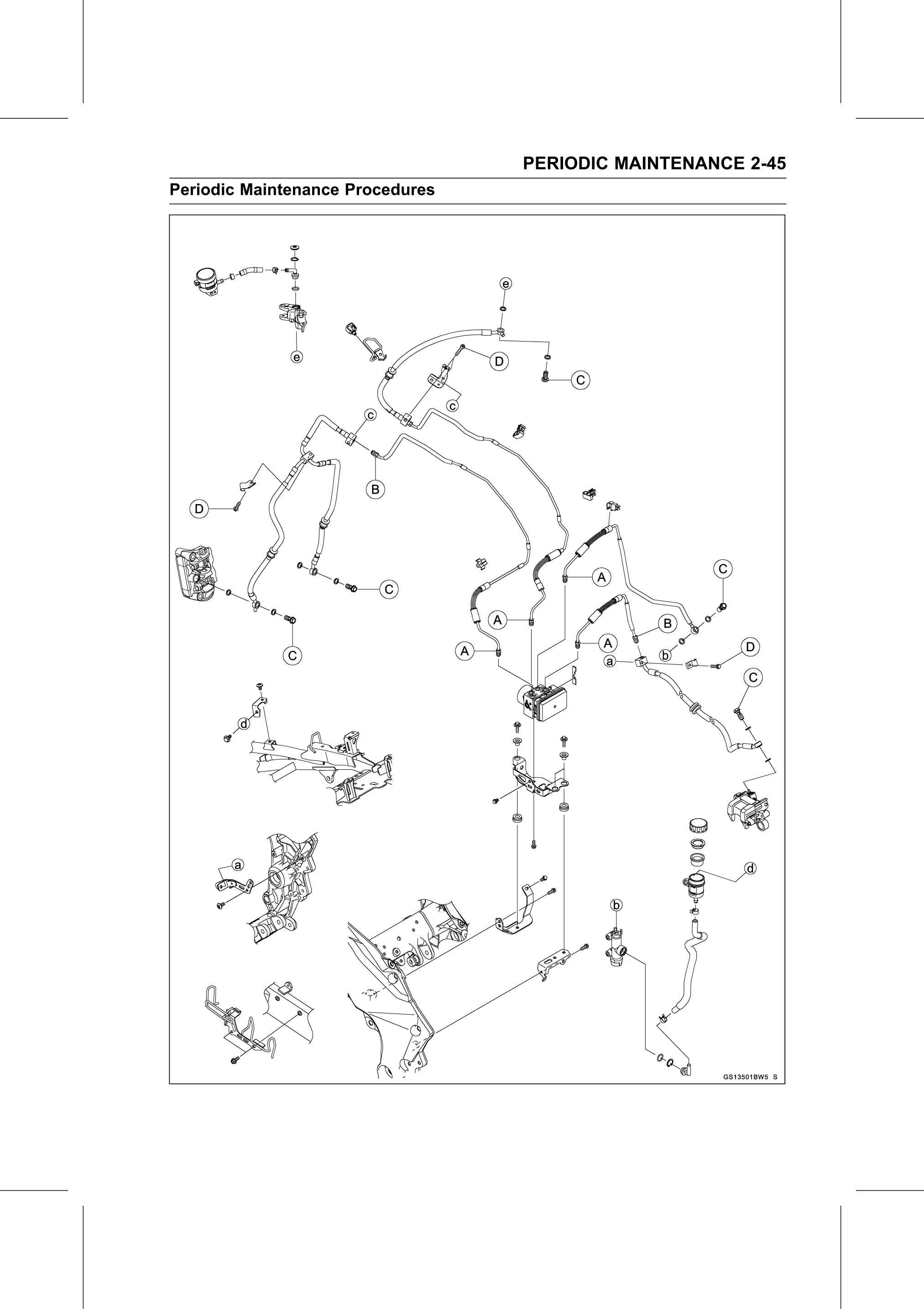 Service Manual (KLZ1000C) page 67 — Periodic Maintenance › Brake Hose and Pipe Replacement