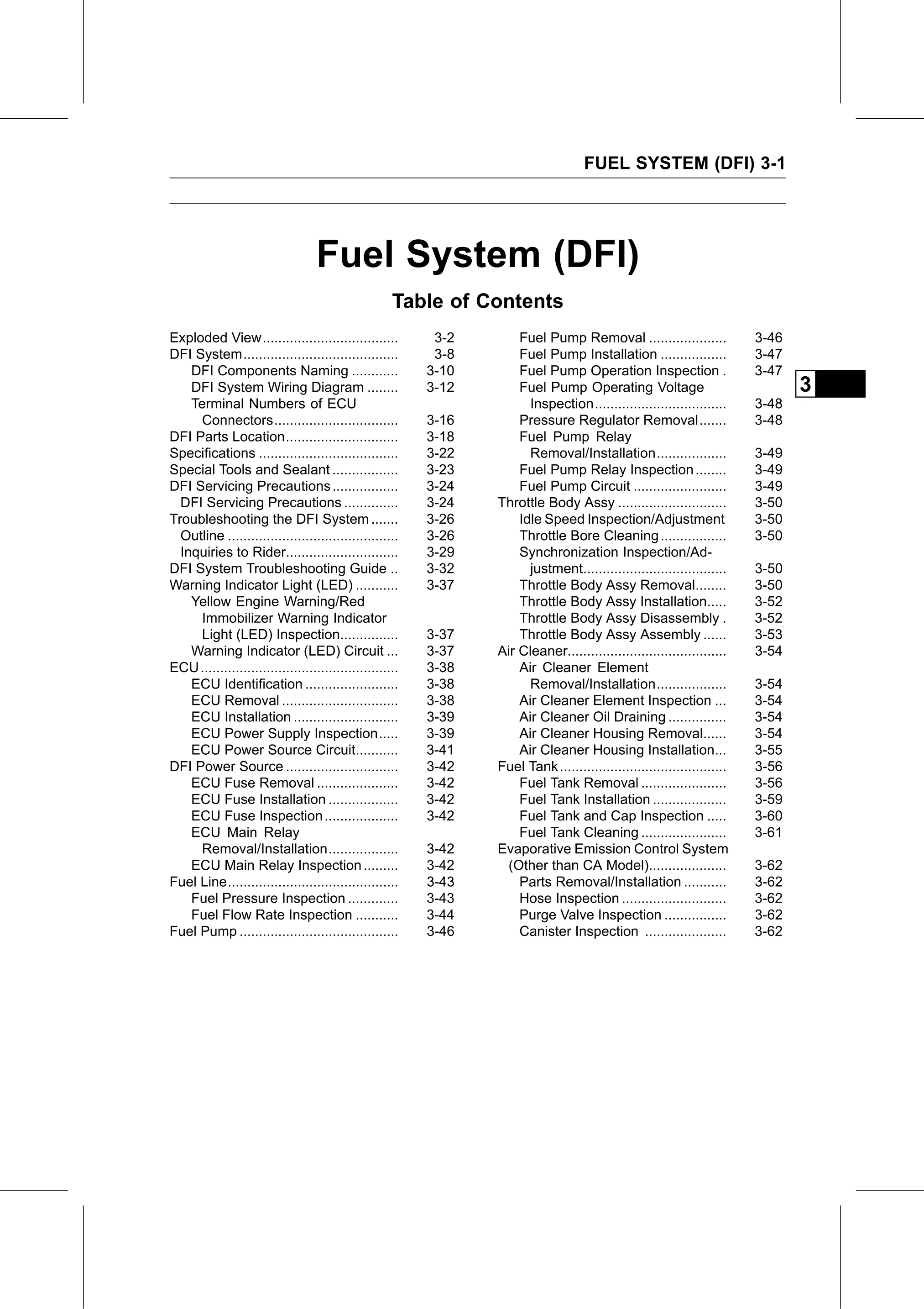 Service Manual (KLZ1000C) page 85 — Fuel System (DFI)