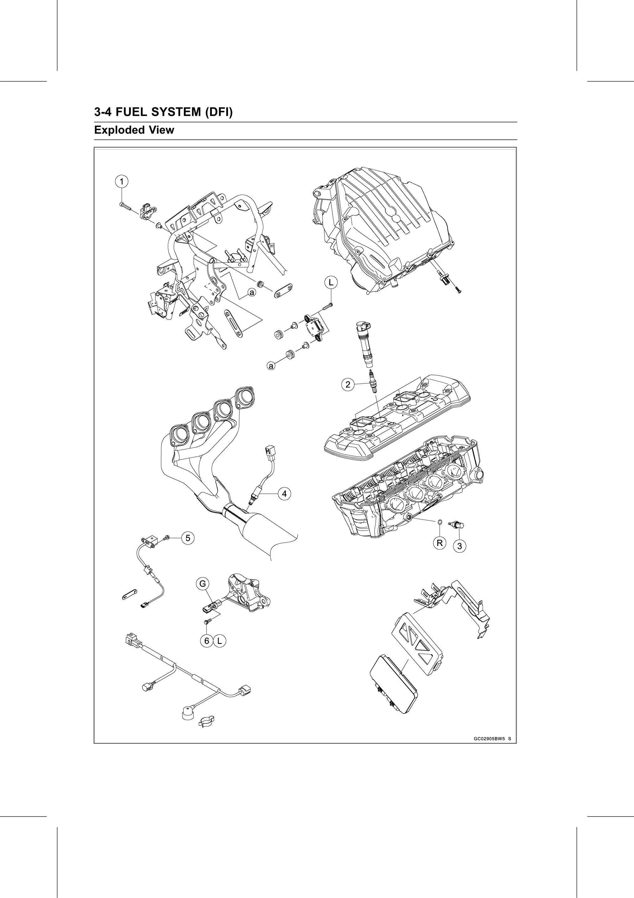 Service Manual (KLZ1000C) page 88 — Fuel System (DFI) › Exploded View