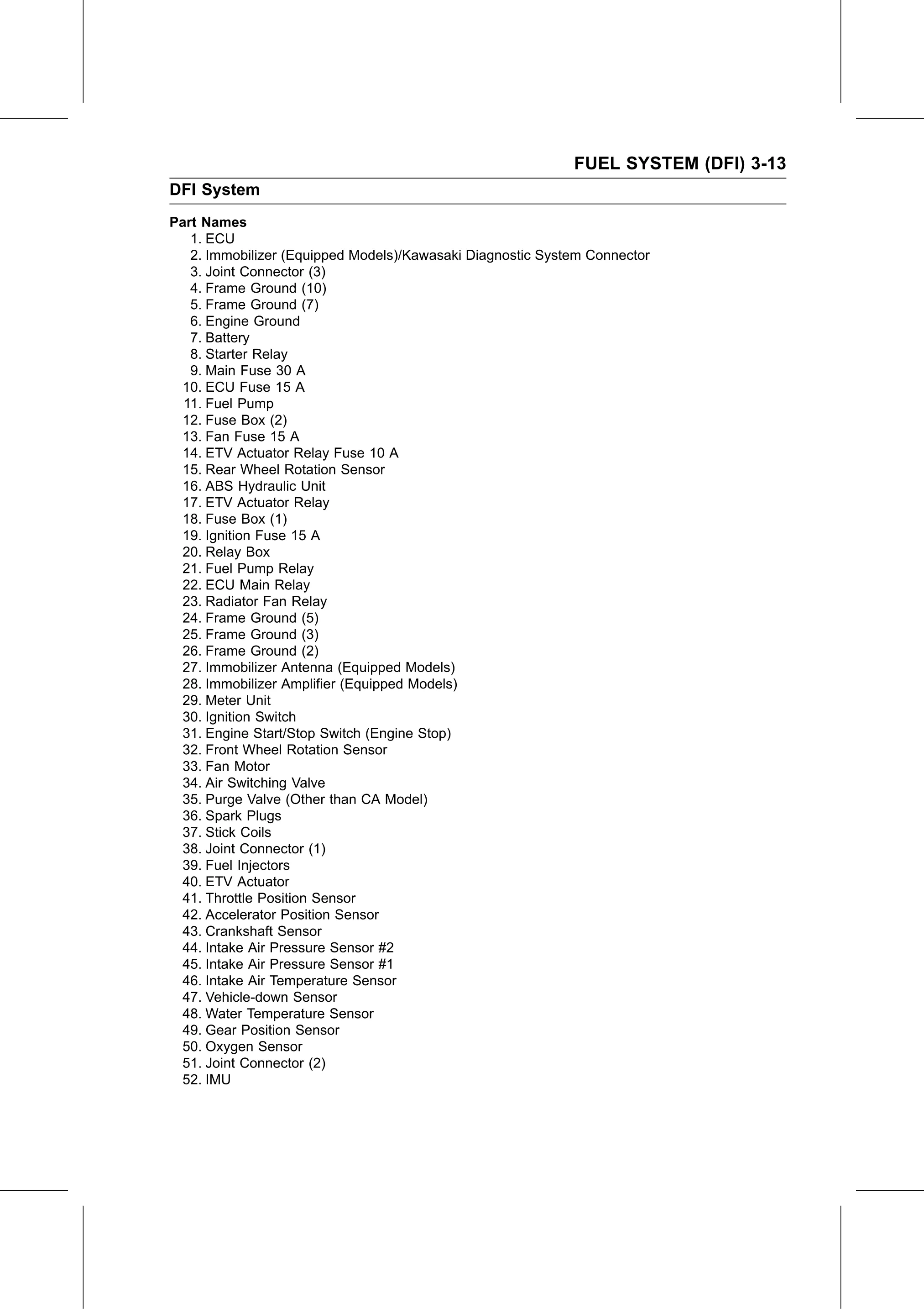 Service Manual (KLZ1000C) page 97 — Fuel System (DFI) › DFI System Wiring Diagram