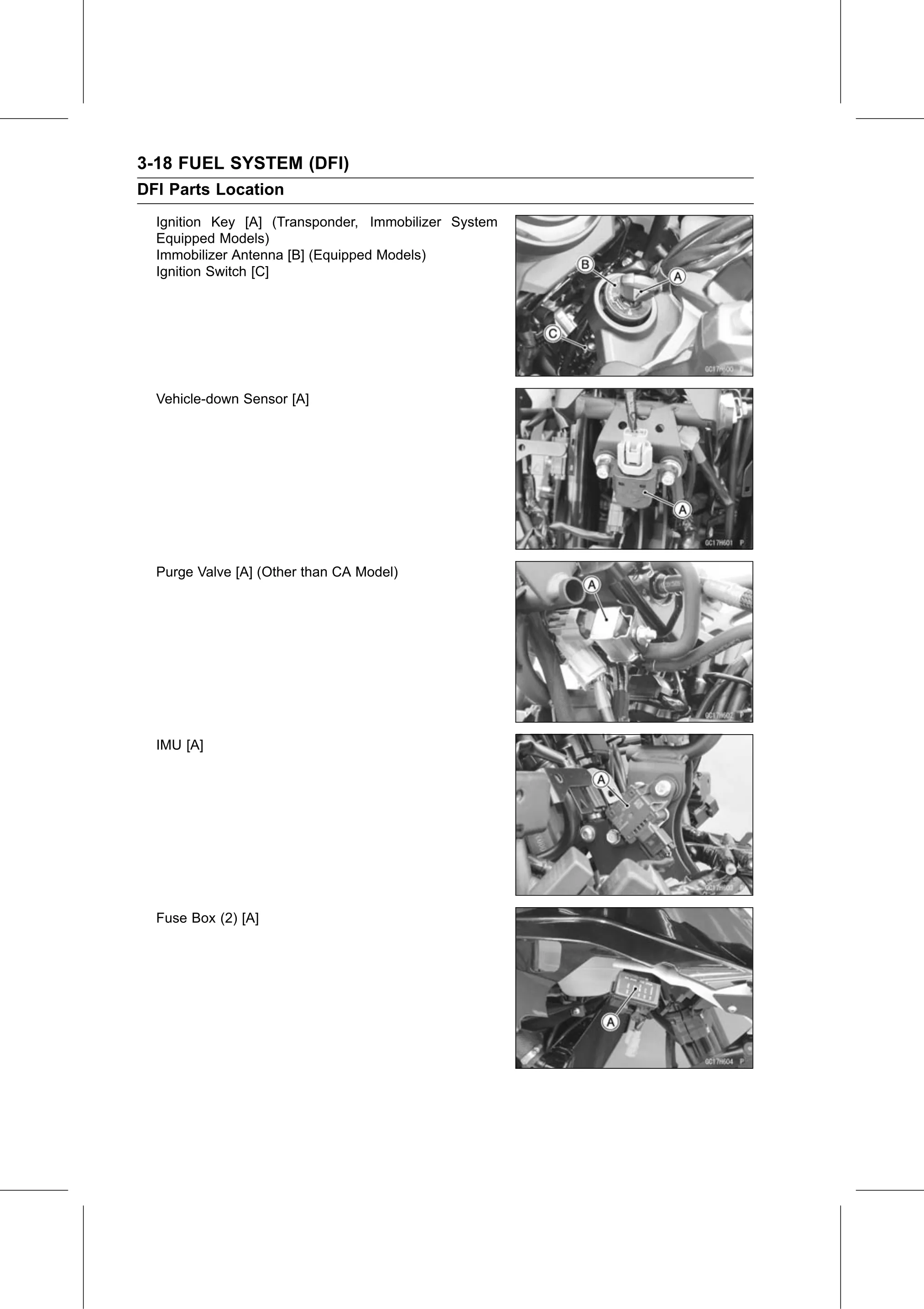 Service Manual (KLZ1000C) page 102 — Fuel System (DFI) › DFI Parts Location
