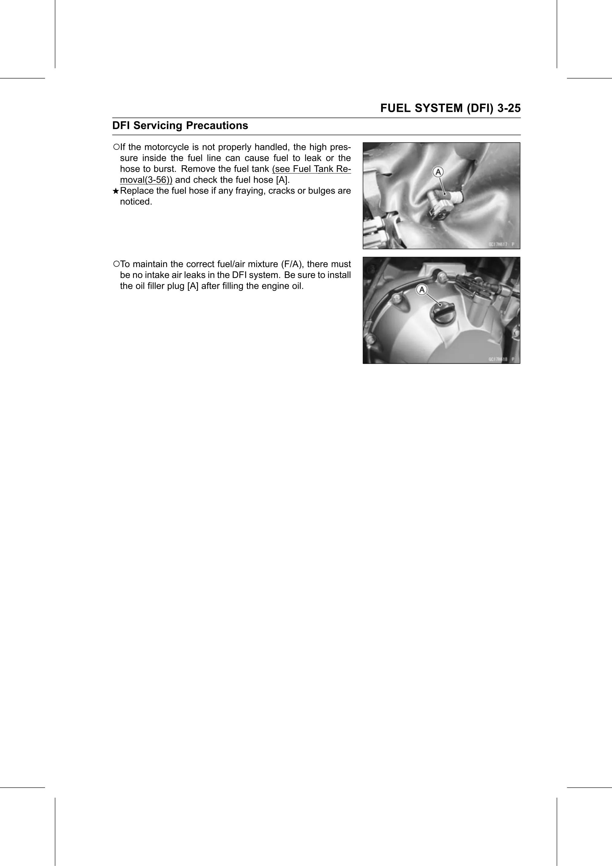 Service Manual (KLZ1000C) page 109 — Fuel System (DFI) › DFI Servicing Precautions