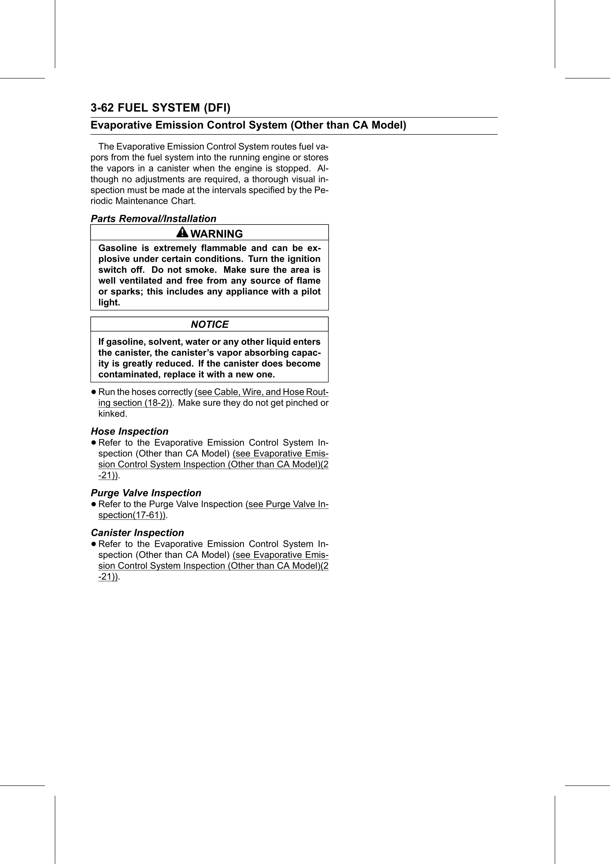 Service Manual (KLZ1000C) page 146 — Fuel System (DFI) › Canister Inspection