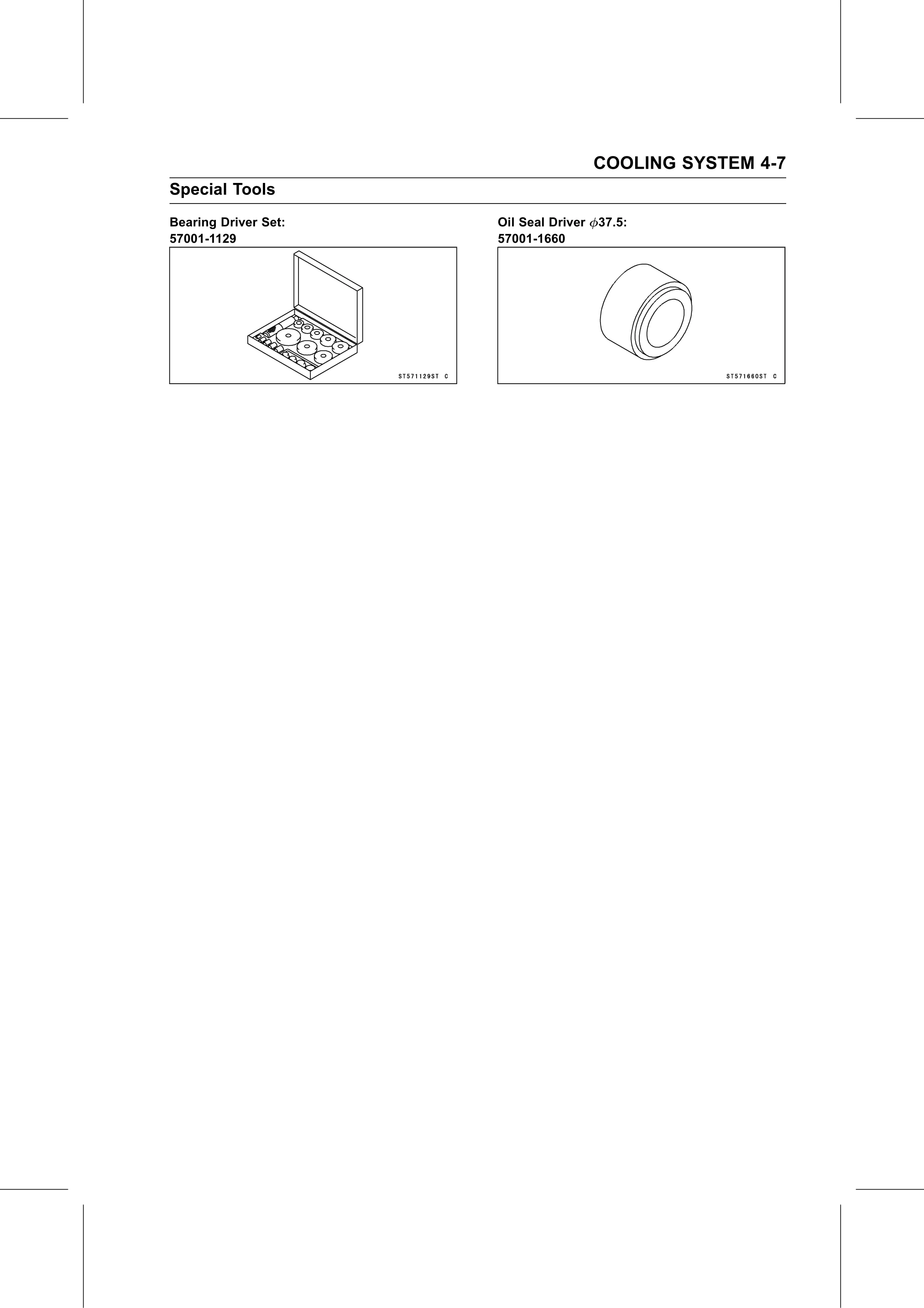 Service Manual (KLZ1000C) page 153 — Cooling System › Special Tools