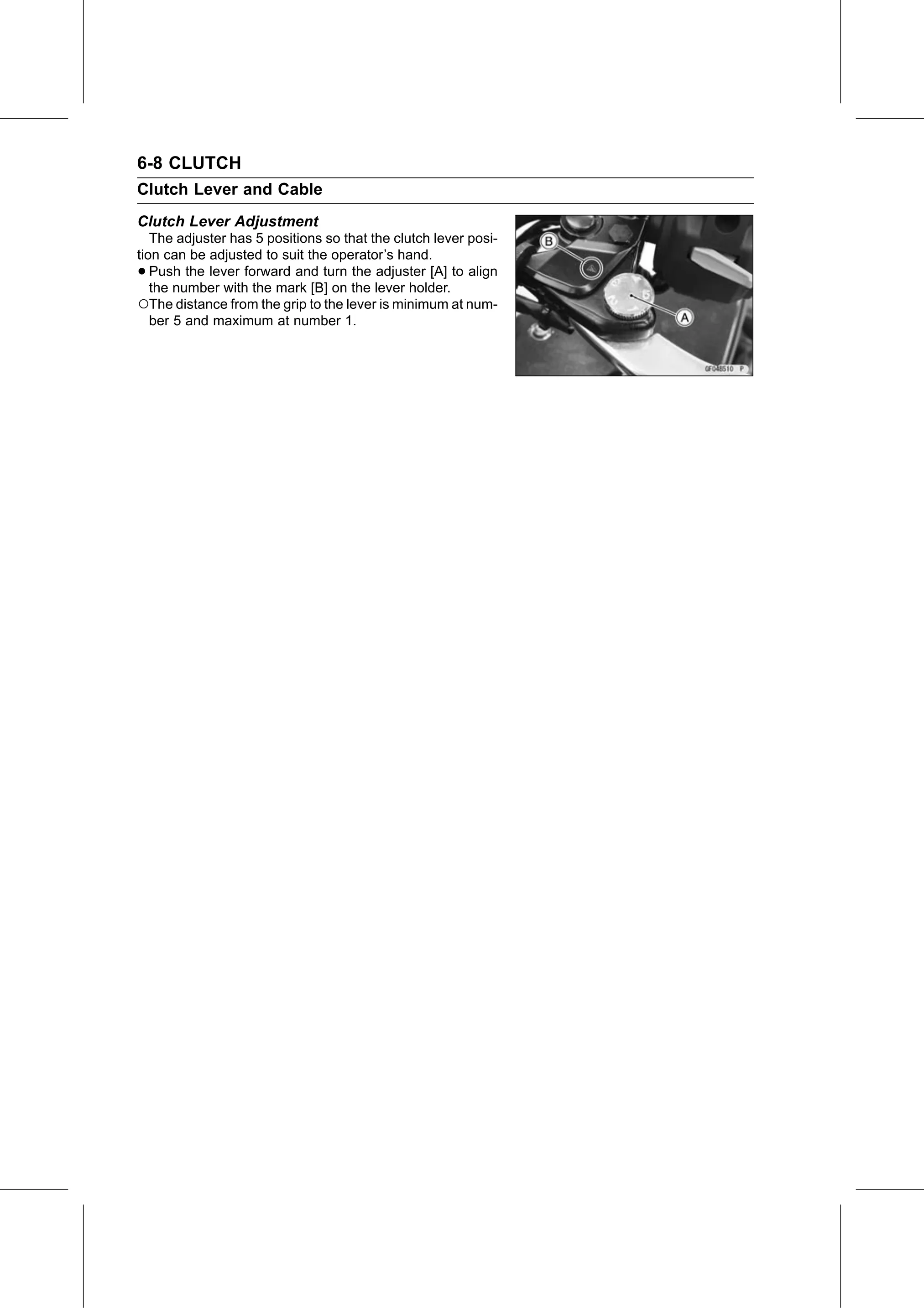 Service Manual (KLZ1000C) page 222 — Clutch › Clutch Lever Adjustment