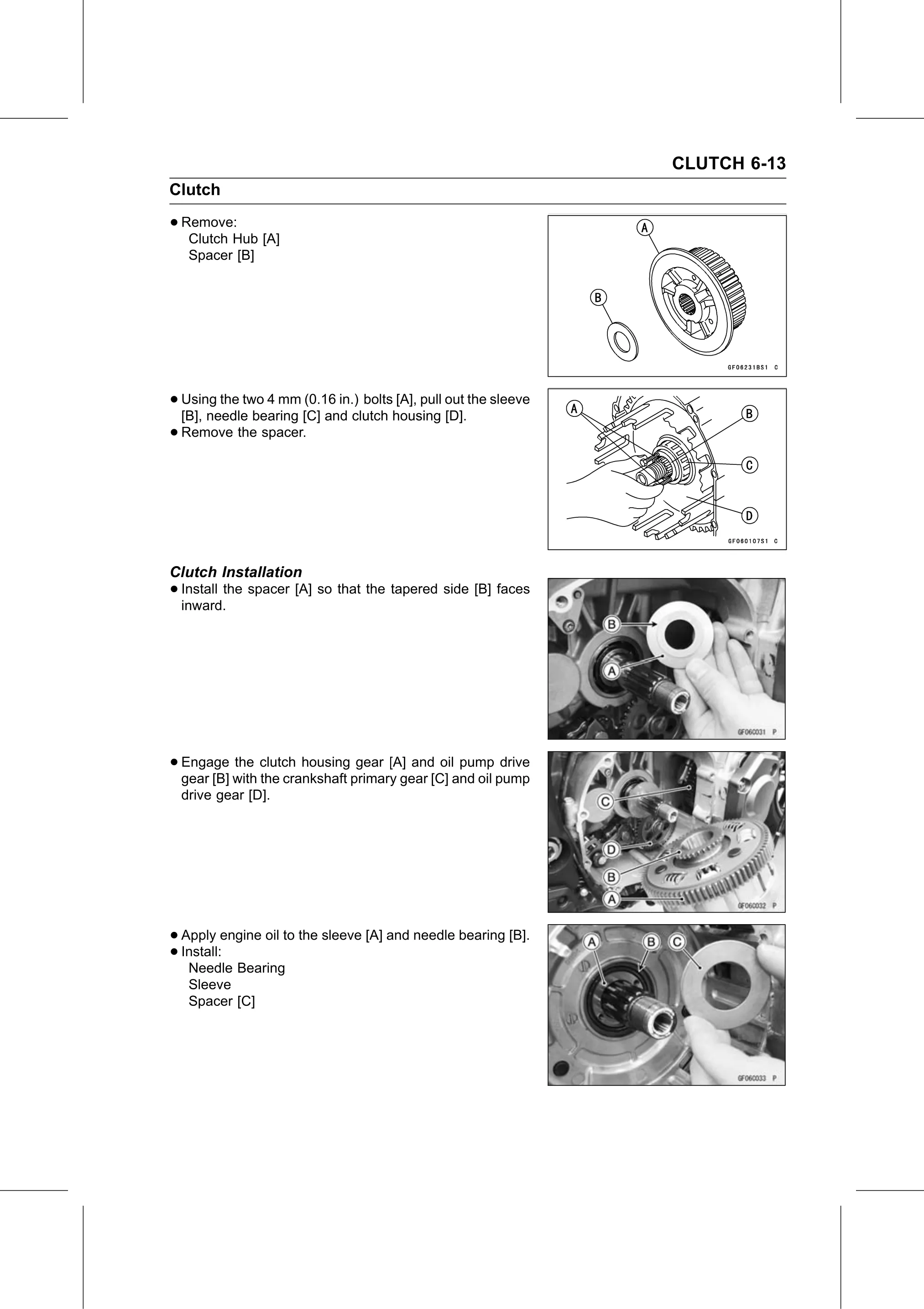 Service Manual (KLZ1000C) page 227 — Clutch › Clutch Installation