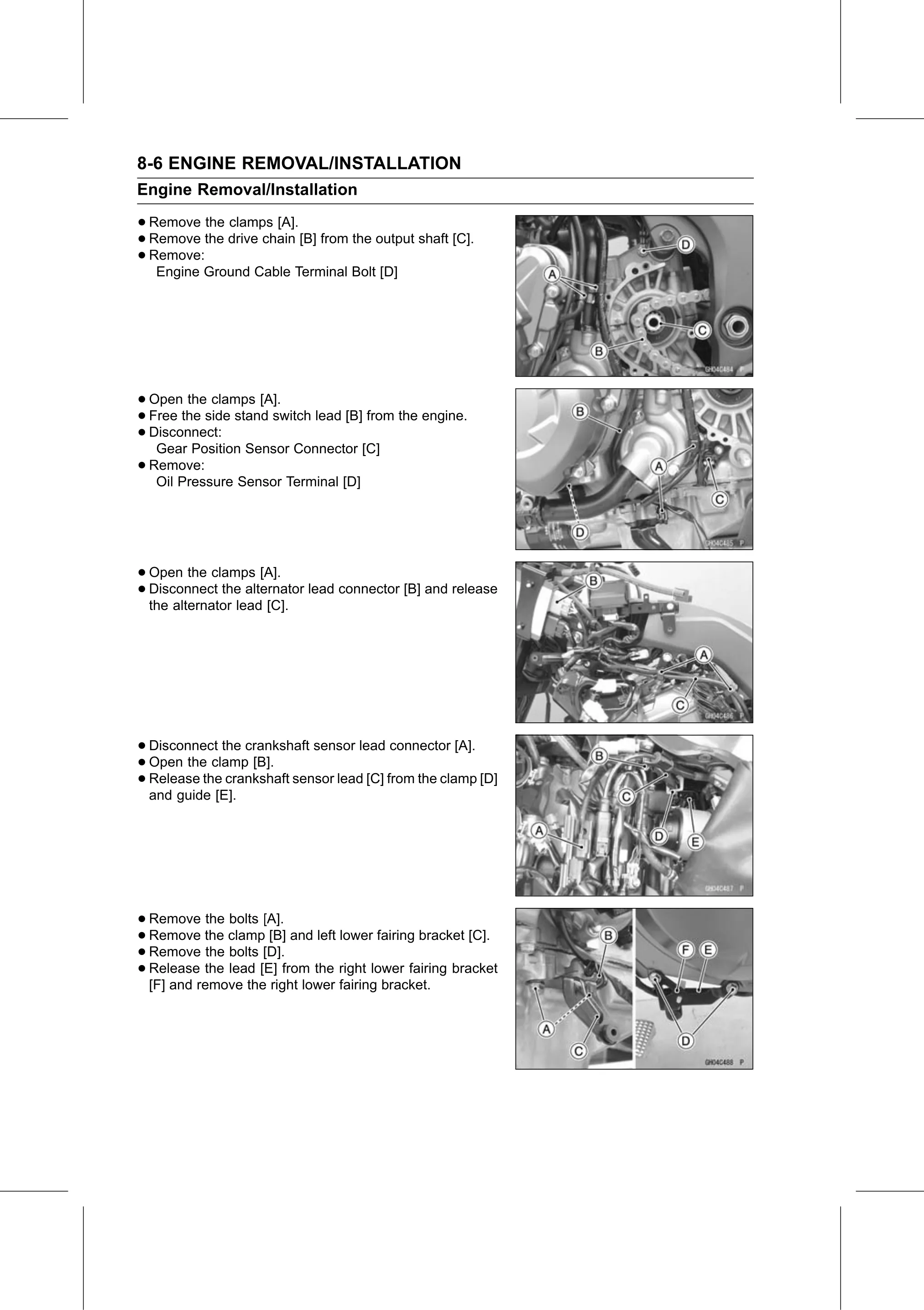 Service Manual (KLZ1000C) page 258 — Engine Removal/Installation › Engine Removal