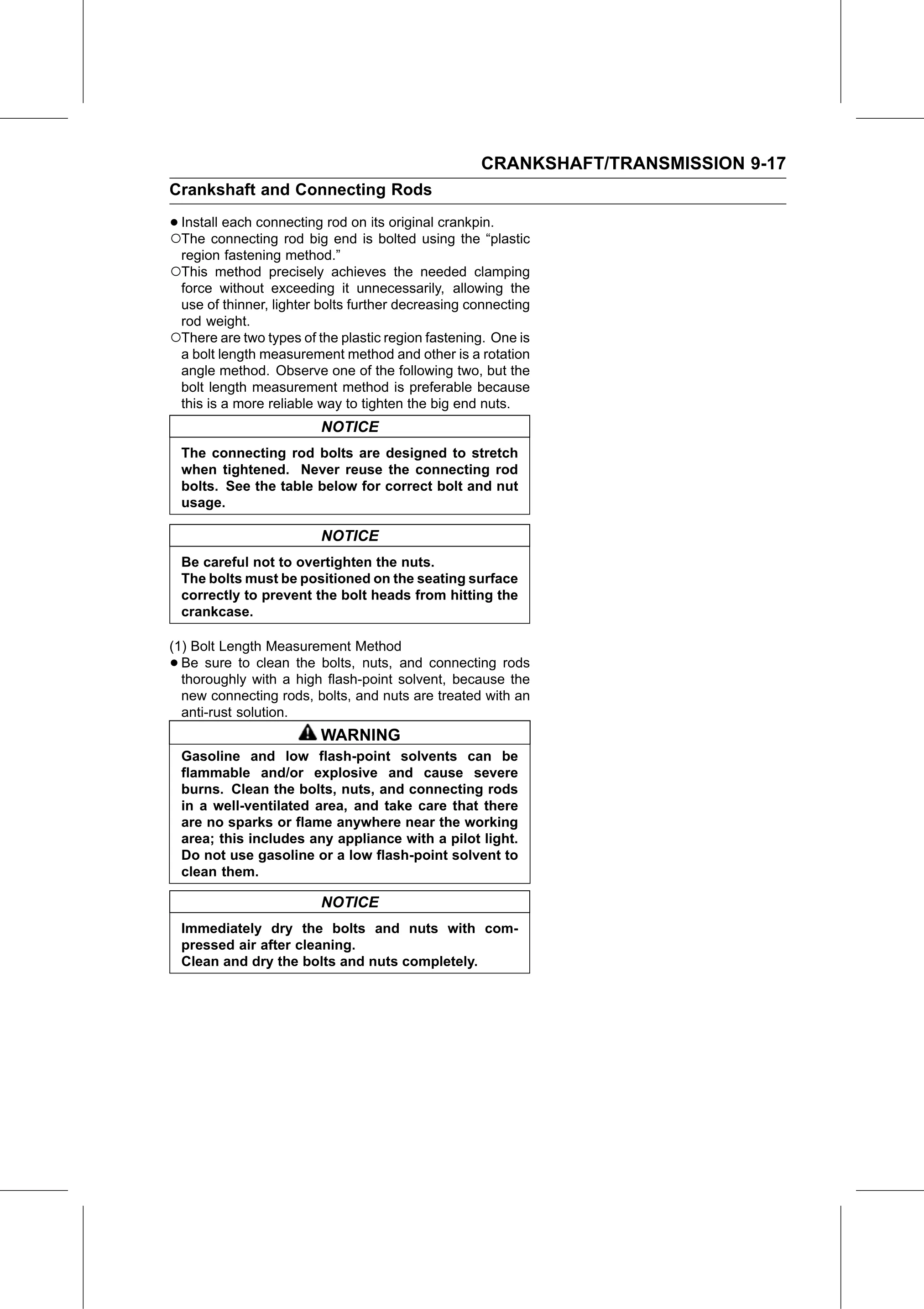 Service Manual (KLZ1000C) page 281 — Crankshaft/Transmission › Connecting Rod Installation