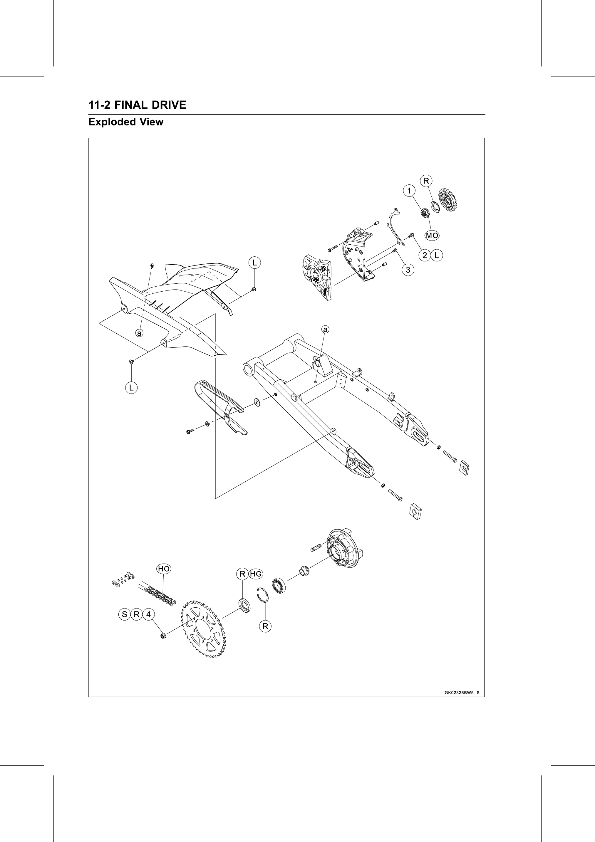 Service Manual (KLZ1000C) page 328 — Final Drive › Exploded View
