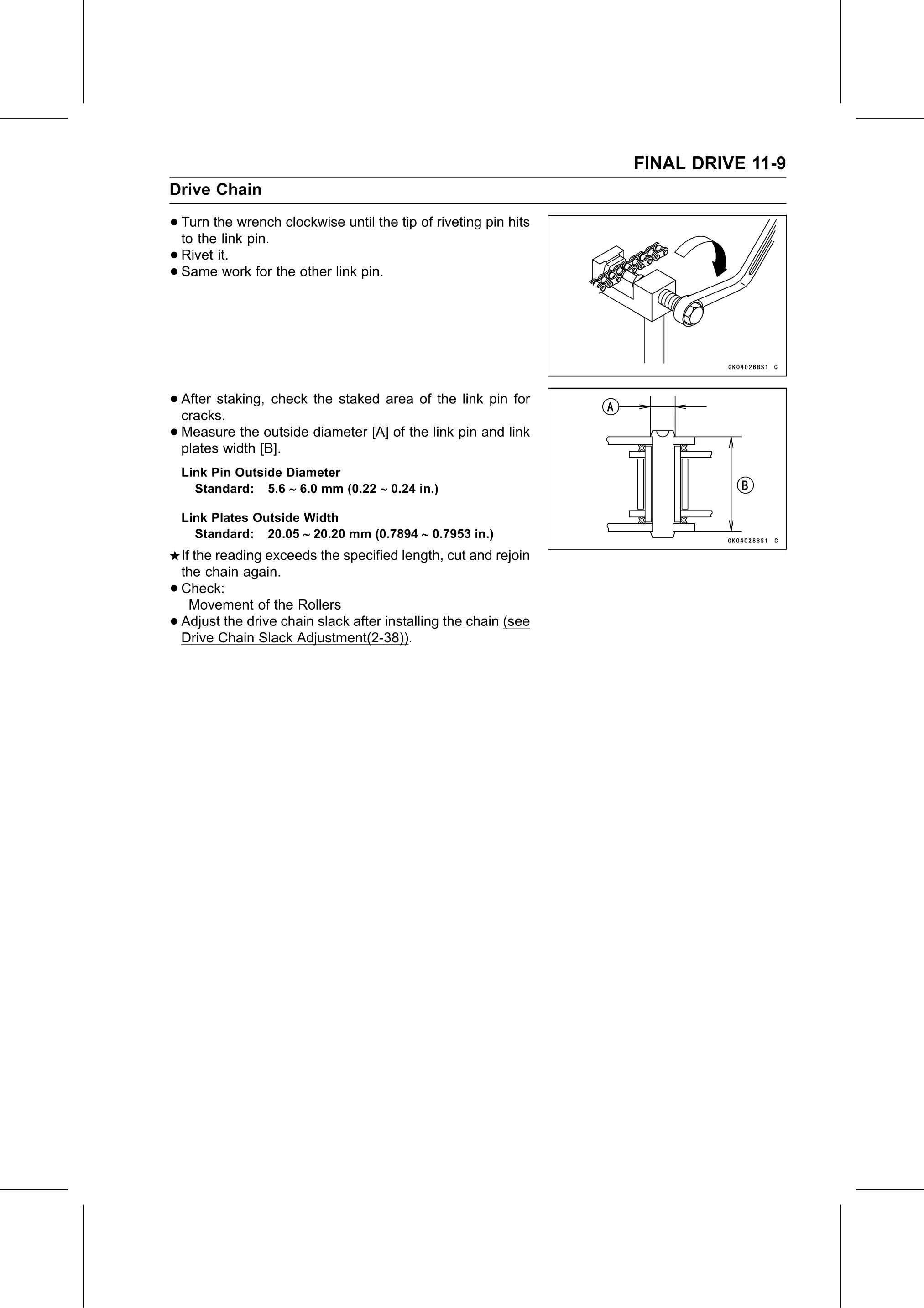 Service Manual (KLZ1000C) page 335 — Final Drive › Drive Chain Replacement