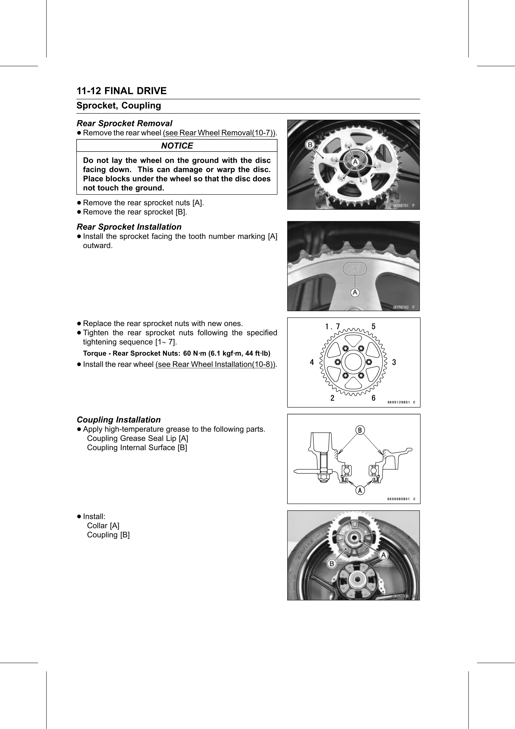 Service Manual (KLZ1000C) page 338 — Final Drive › Coupling Installation