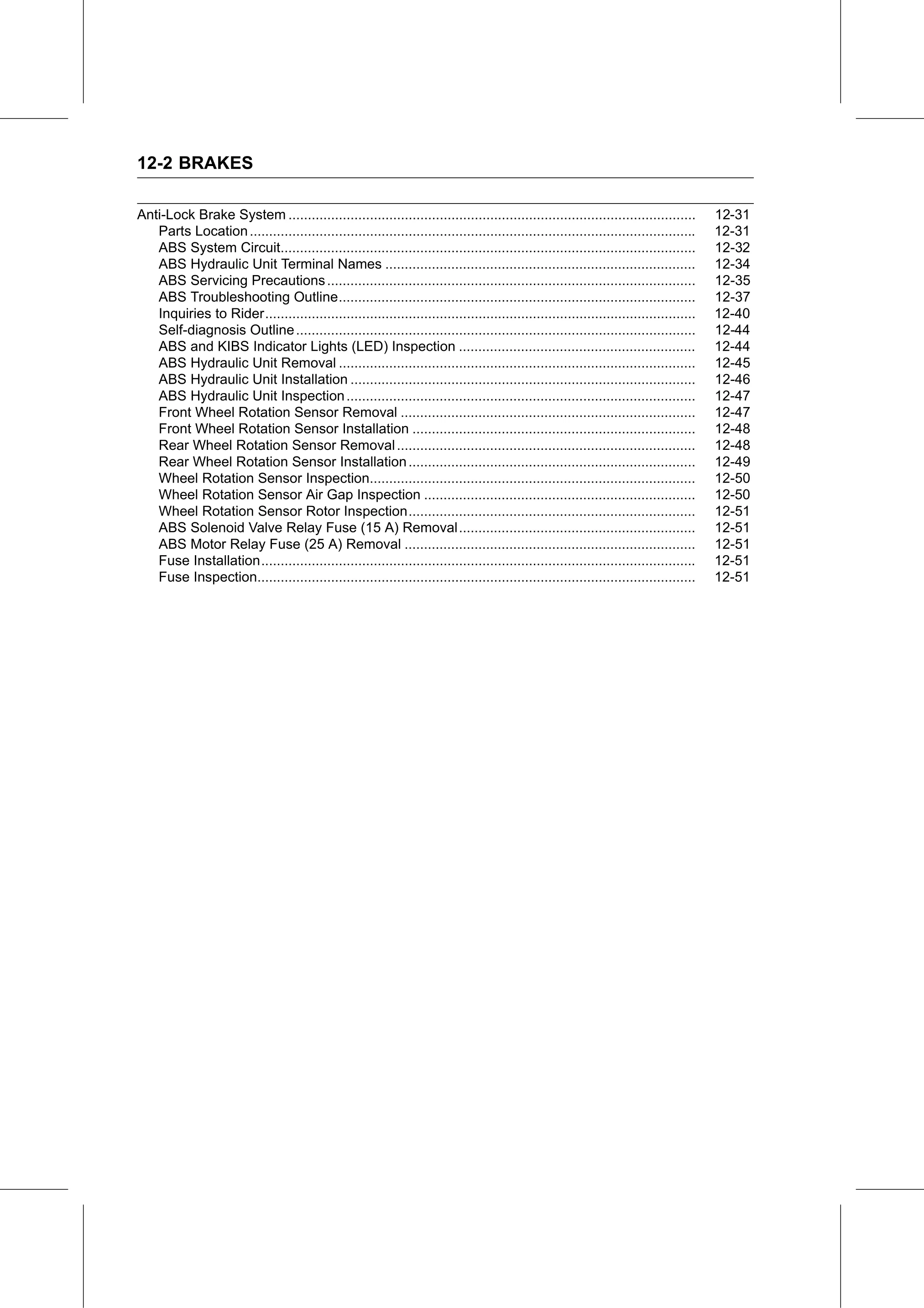 Service Manual (KLZ1000C) page 342 — Brakes