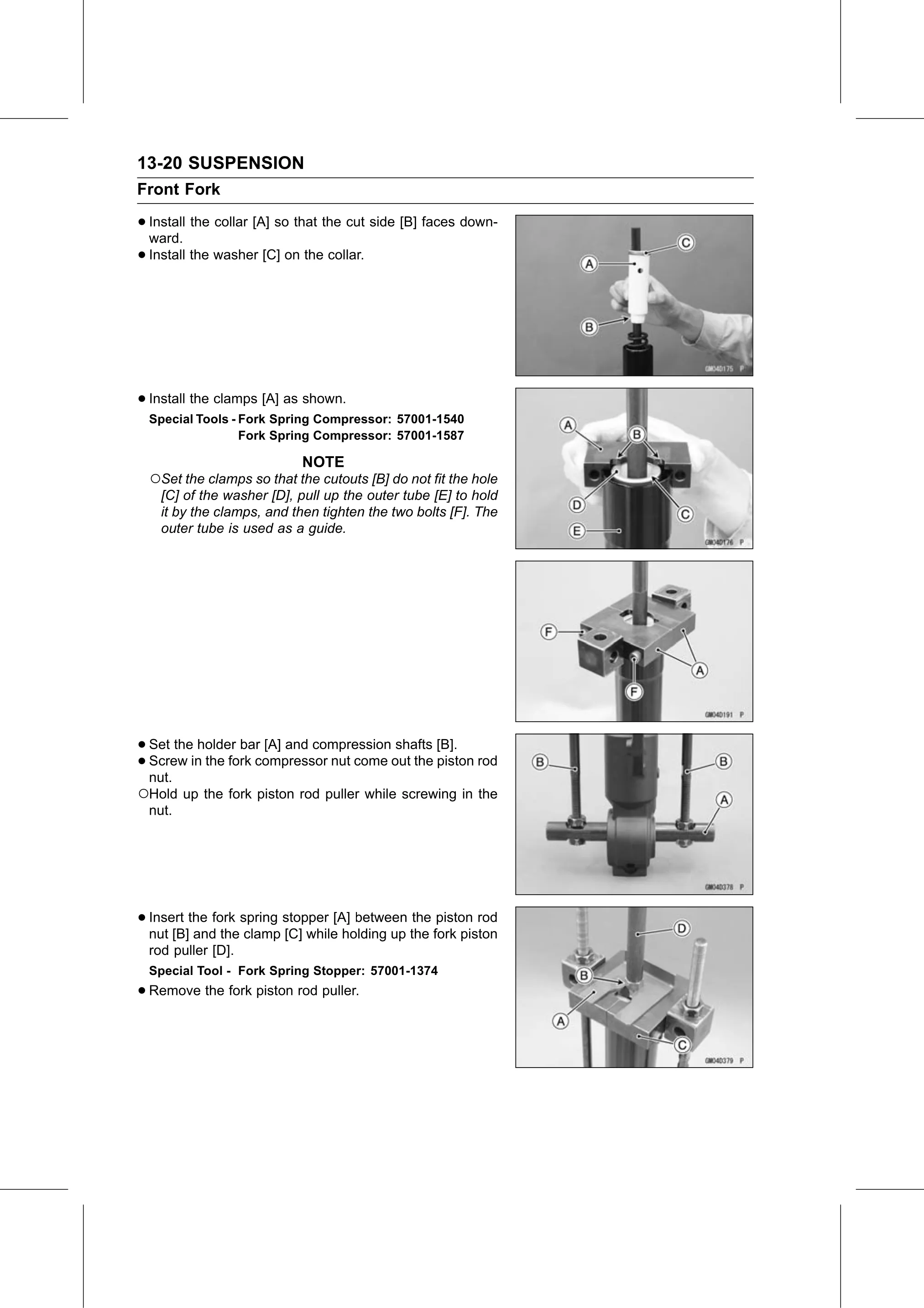 Service Manual (KLZ1000C) page 412 — Suspension › Front Fork Oil Change