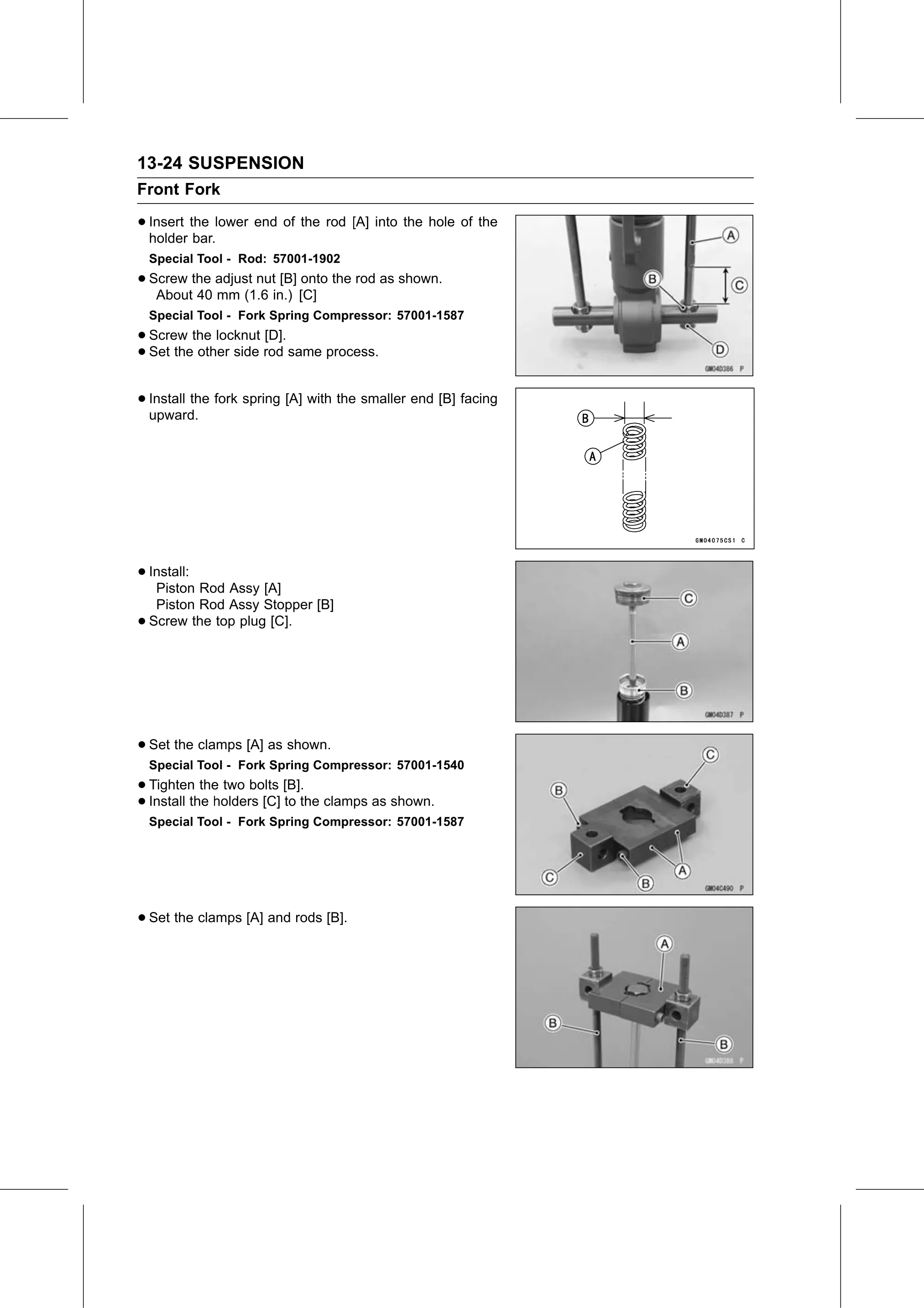 Service Manual (KLZ1000C) page 416 — Suspension › Front Fork Oil Change