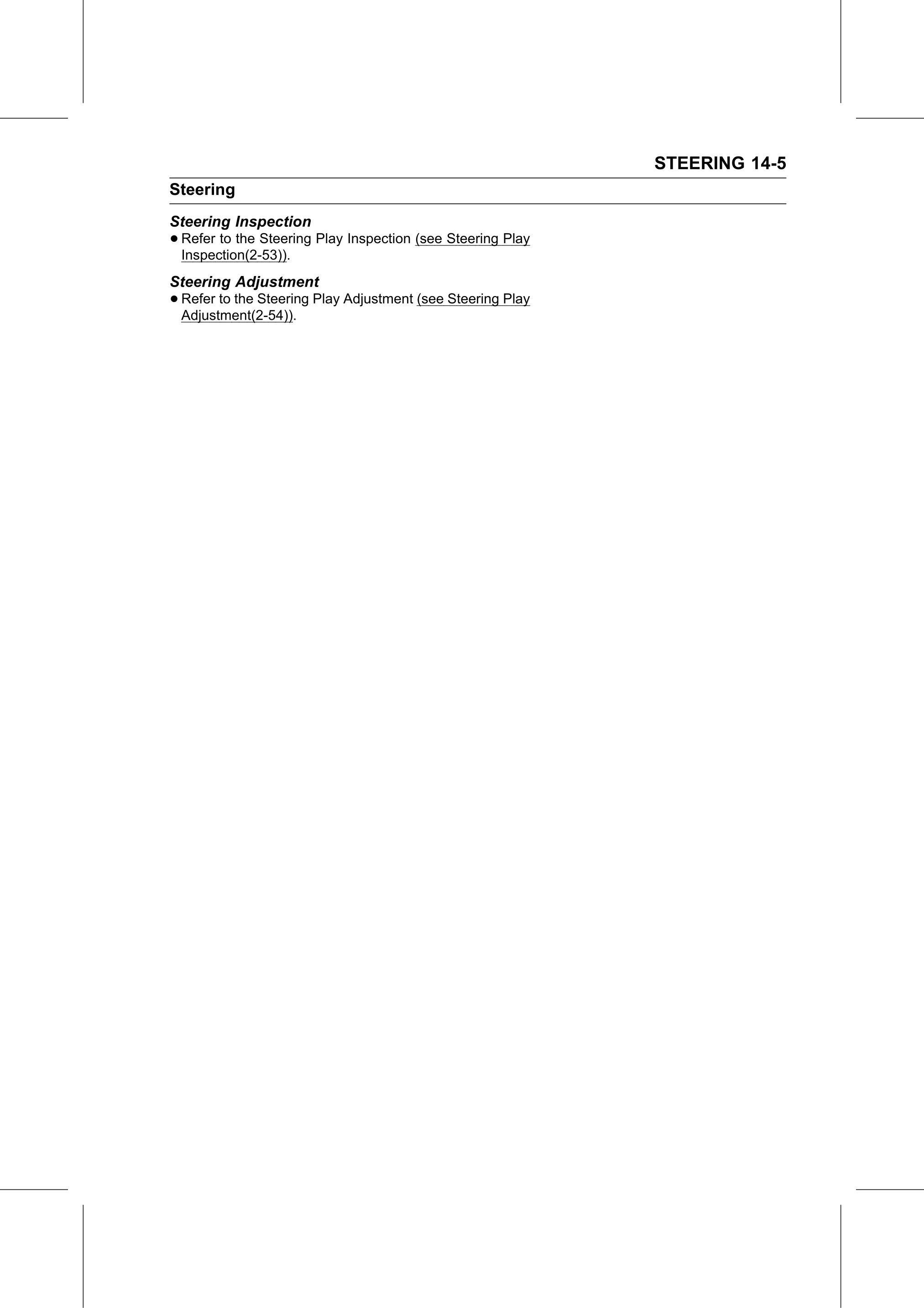 Service Manual (KLZ1000C) page 435 — Steering › Steering Adjustment