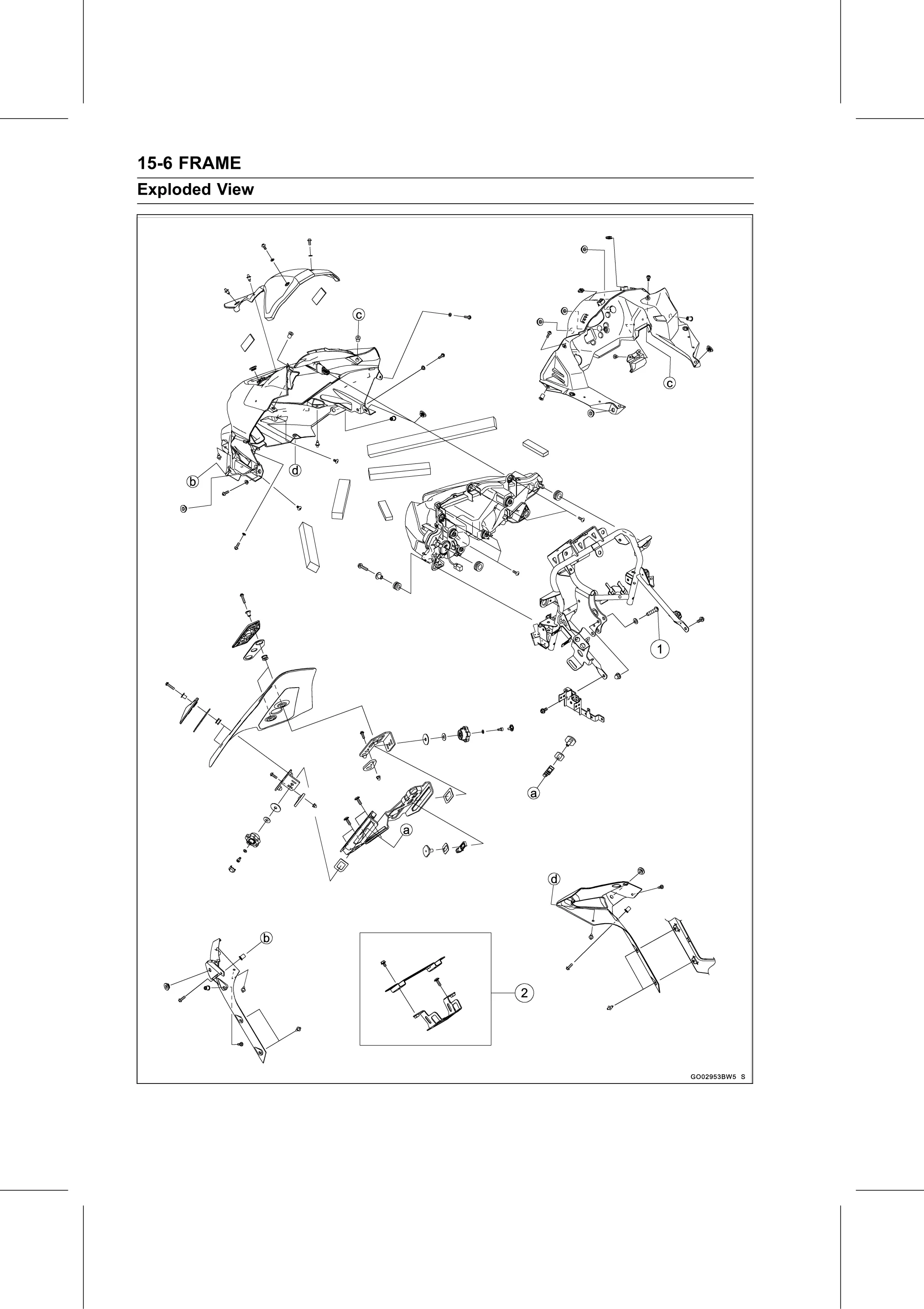 Service Manual (KLZ1000C) page 450 — Frame › Exploded View