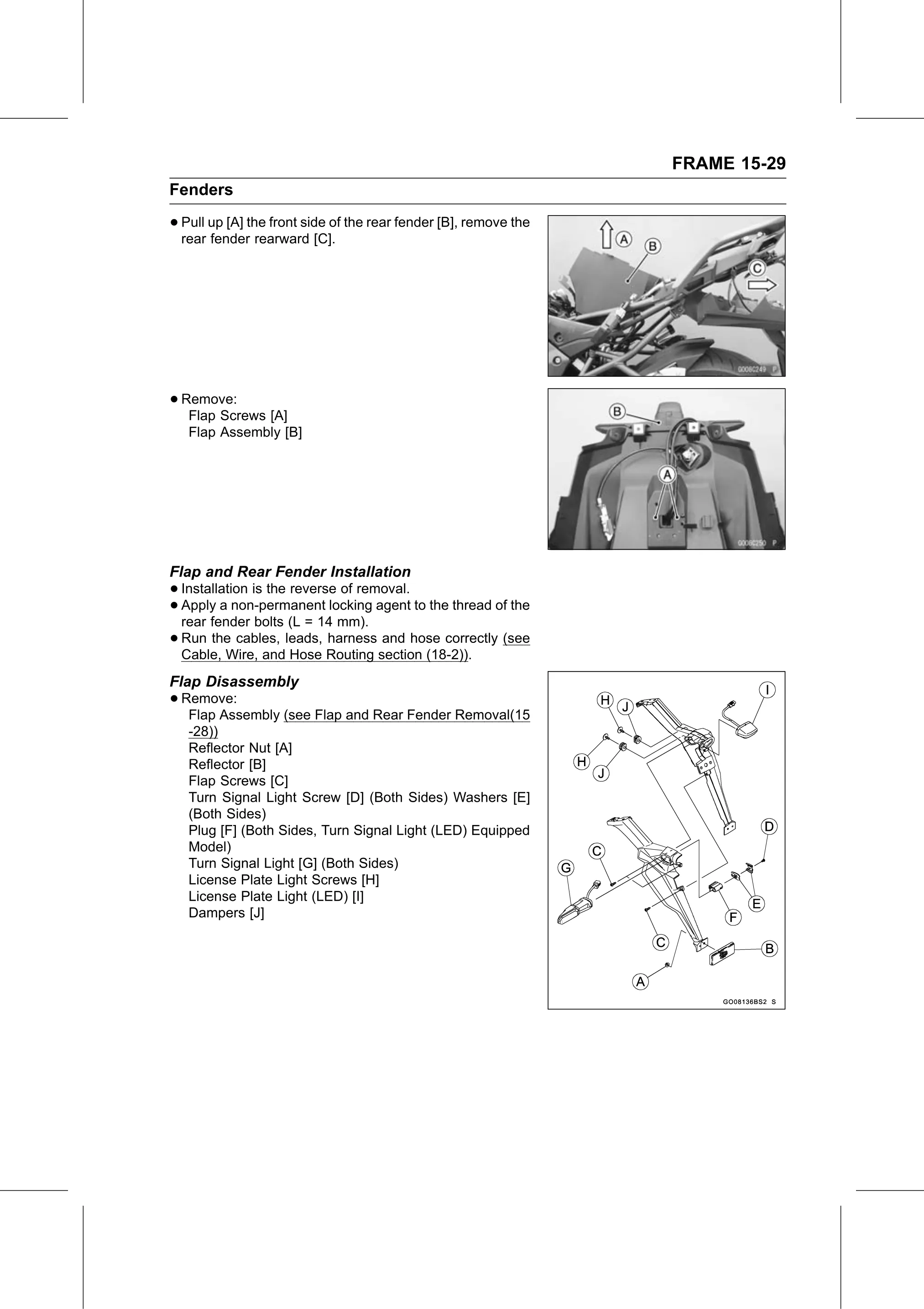Service Manual (KLZ1000C) page 473 — Frame › Flap Disassembly