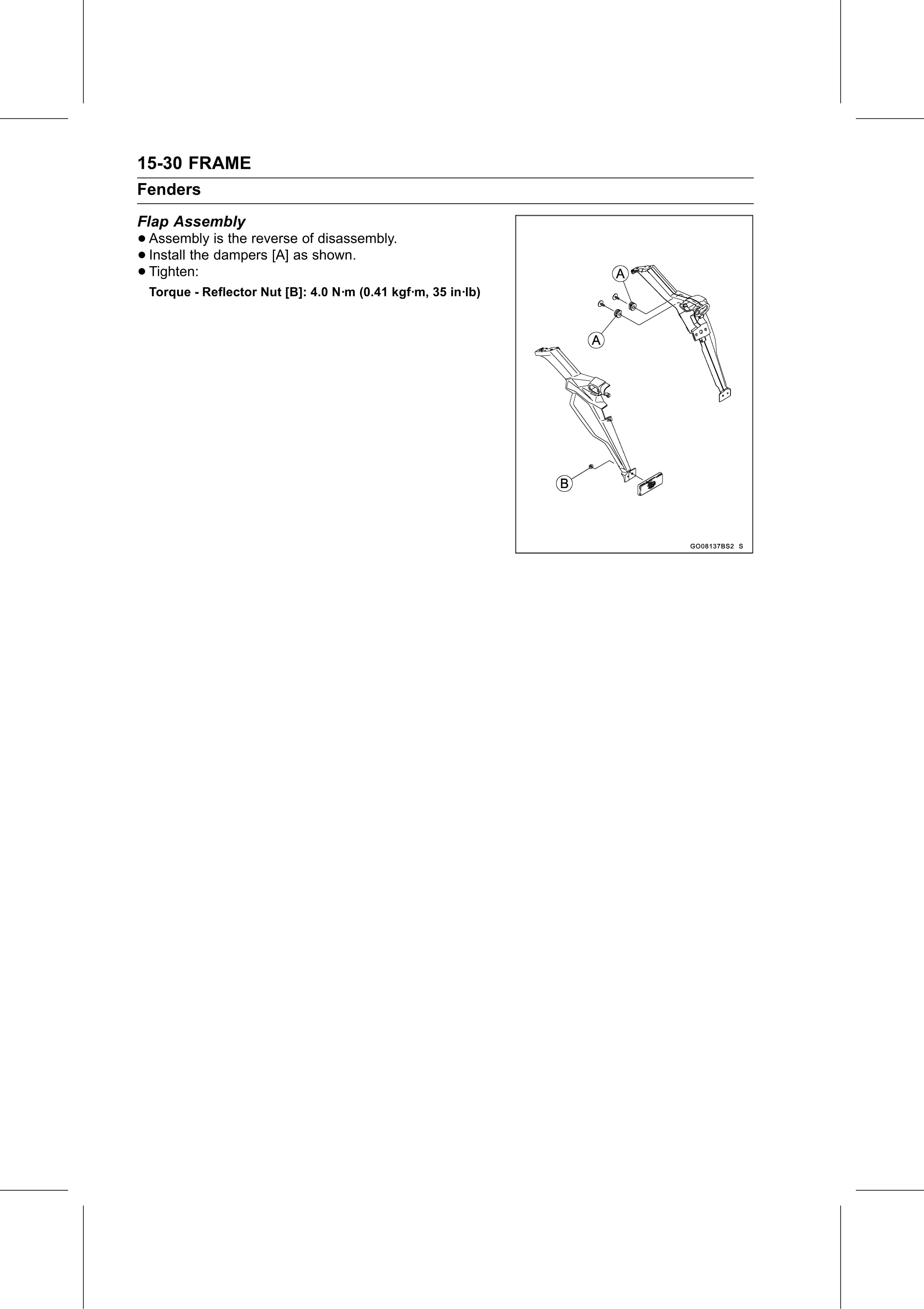 Service Manual (KLZ1000C) page 474 — Frame › Flap Assembly