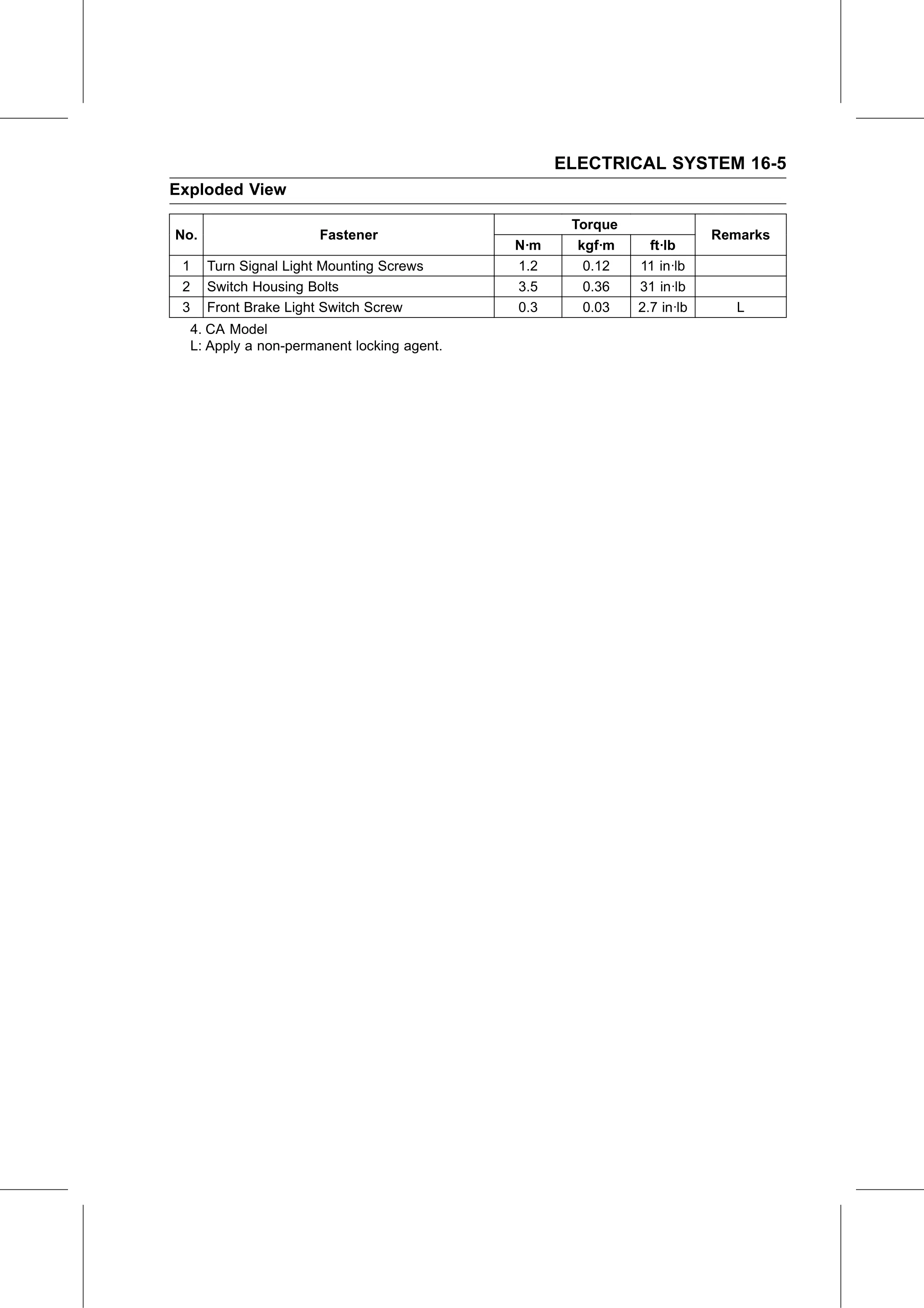 Service Manual (KLZ1000C) page 487 — Electrical System › Exploded View