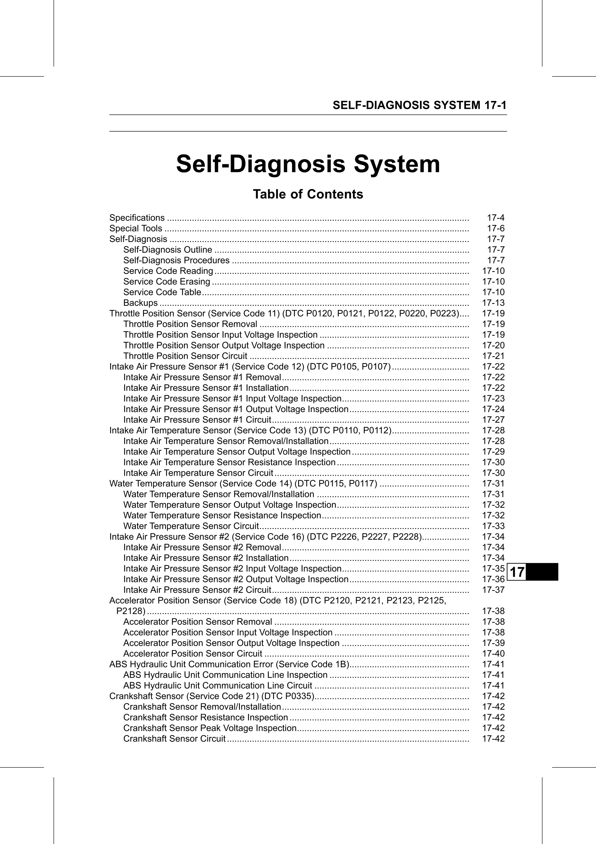 Service Manual (KLZ1000C) page 603 — Self-Diagnosis System