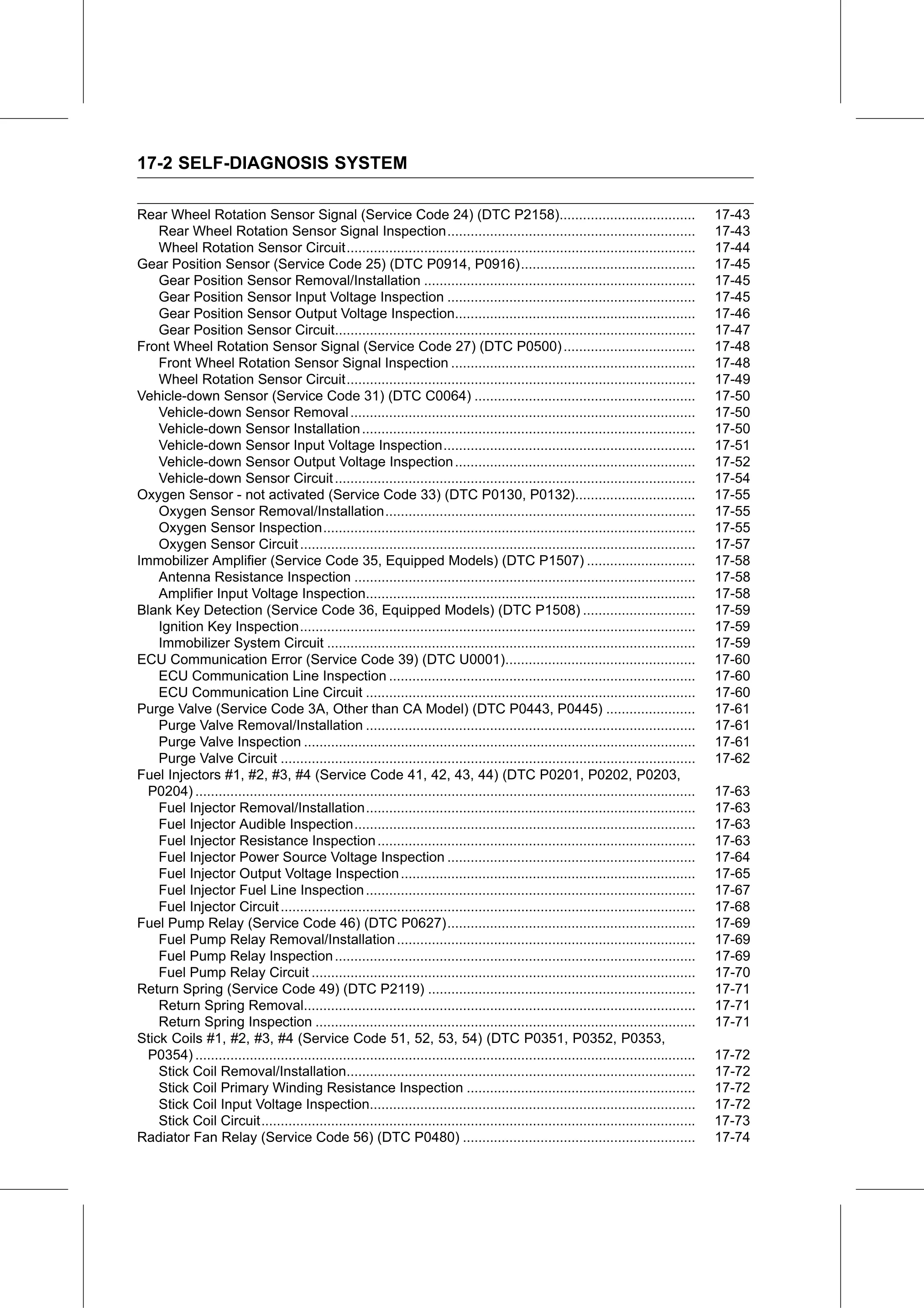 Service Manual (KLZ1000C) page 604 — Self-Diagnosis System
