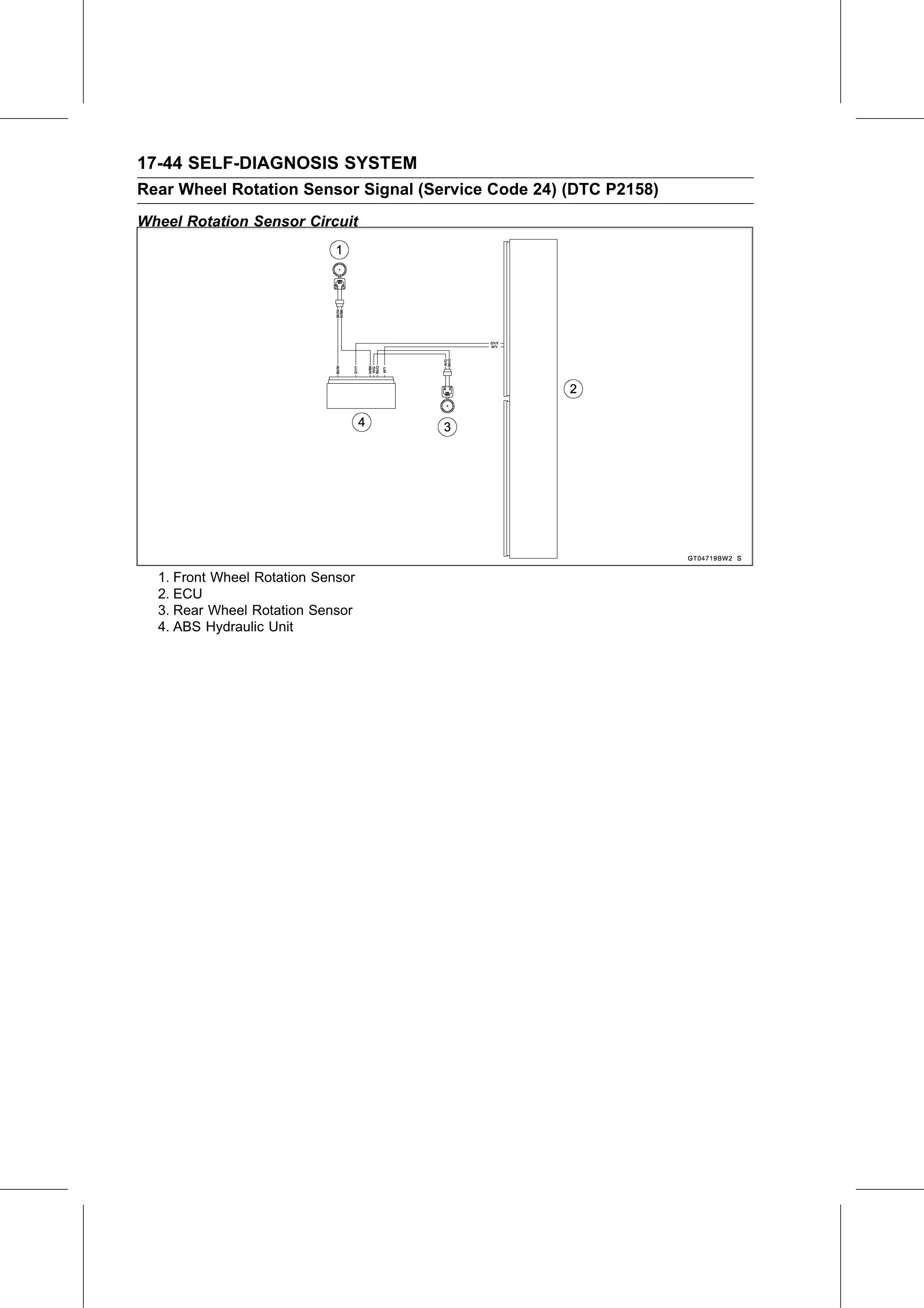 Service Manual (KLZ1000C) page 646 — Self-Diagnosis System › Wheel Rotation Sensor Circuit