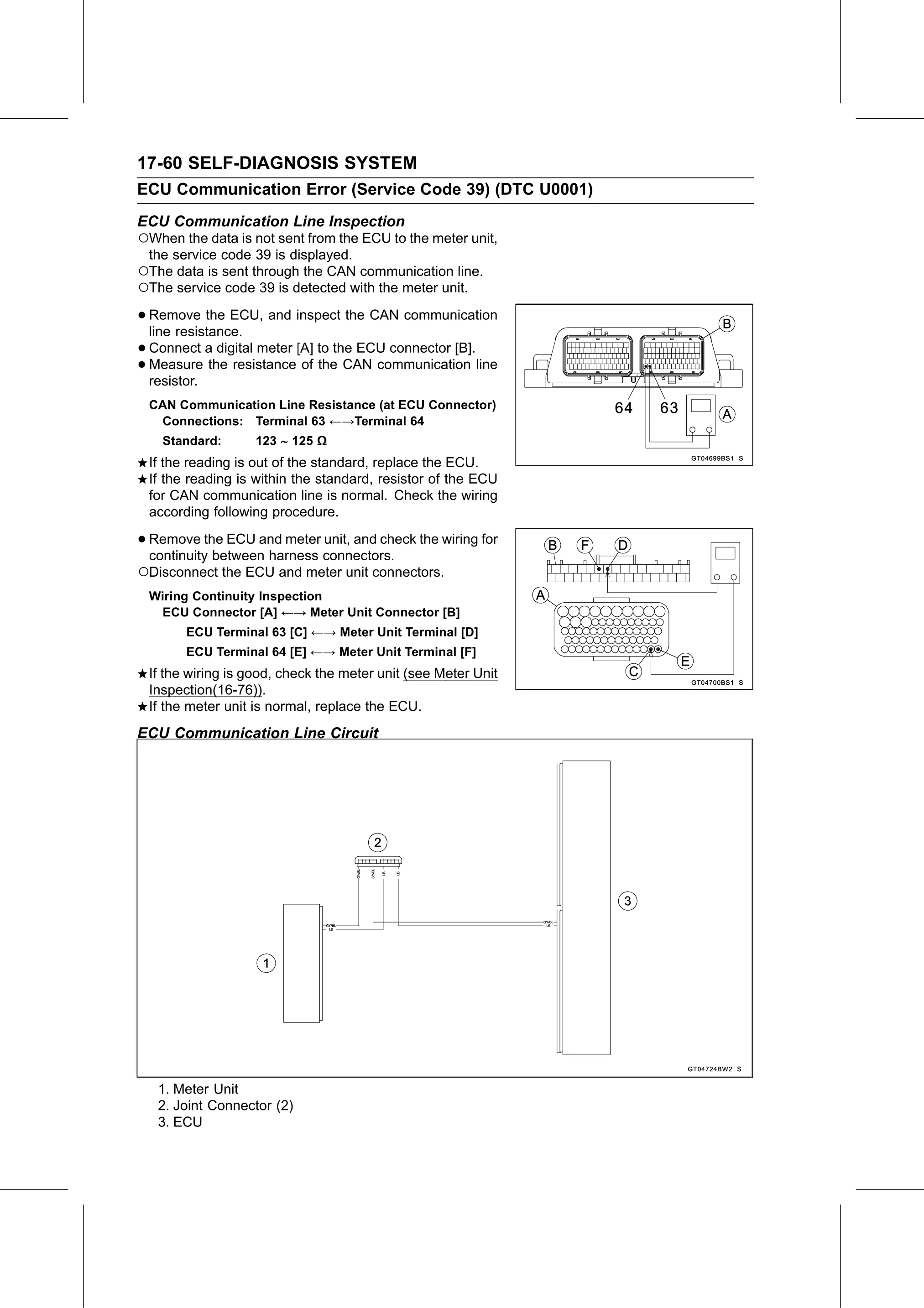 Service Manual (KLZ1000C) page 662 — Self-Diagnosis System › ECU Communication Line Circuit