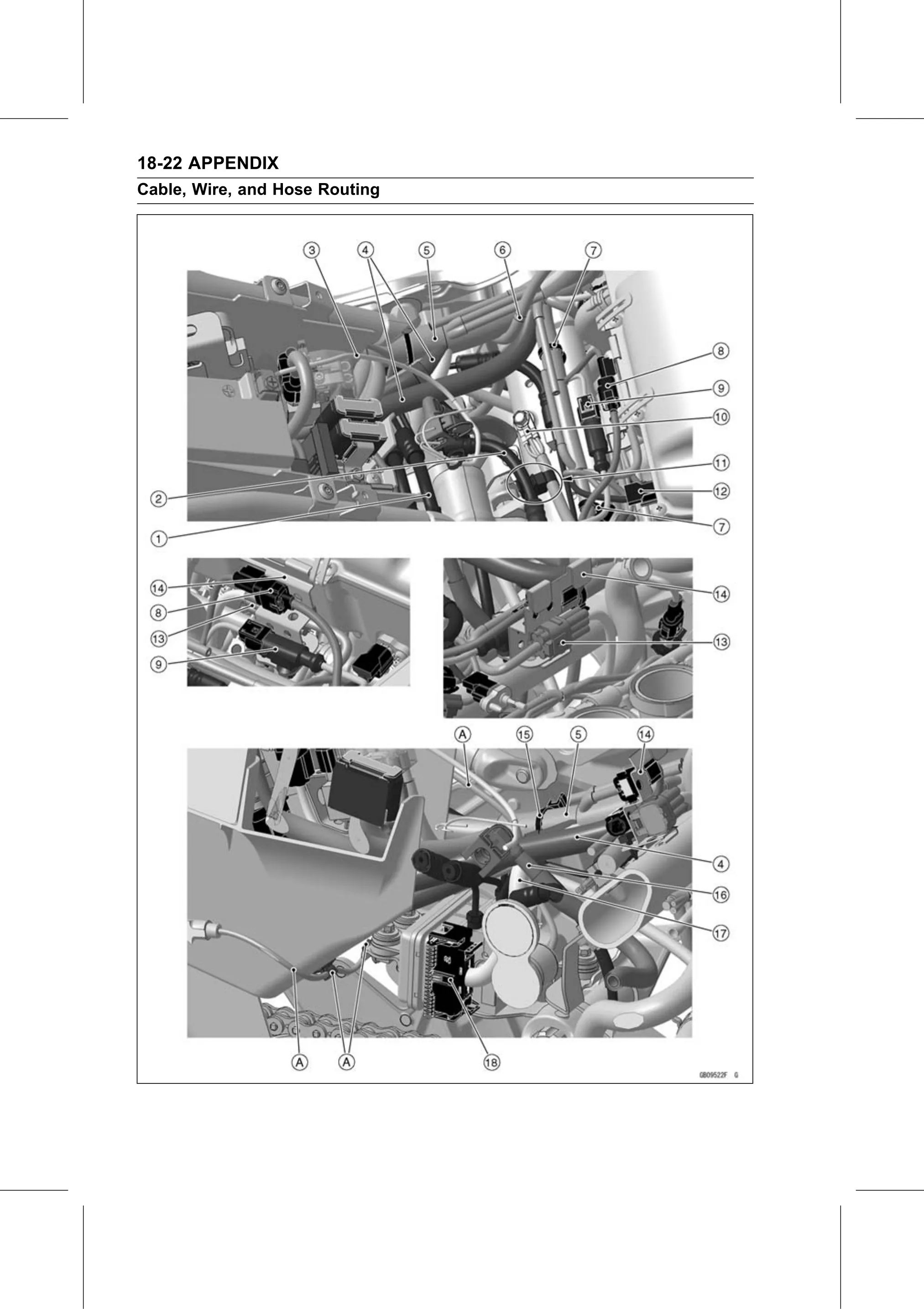 Service Manual (KLZ1000C) page 720 — Appendix › Cable, Wire, and Hose Routing