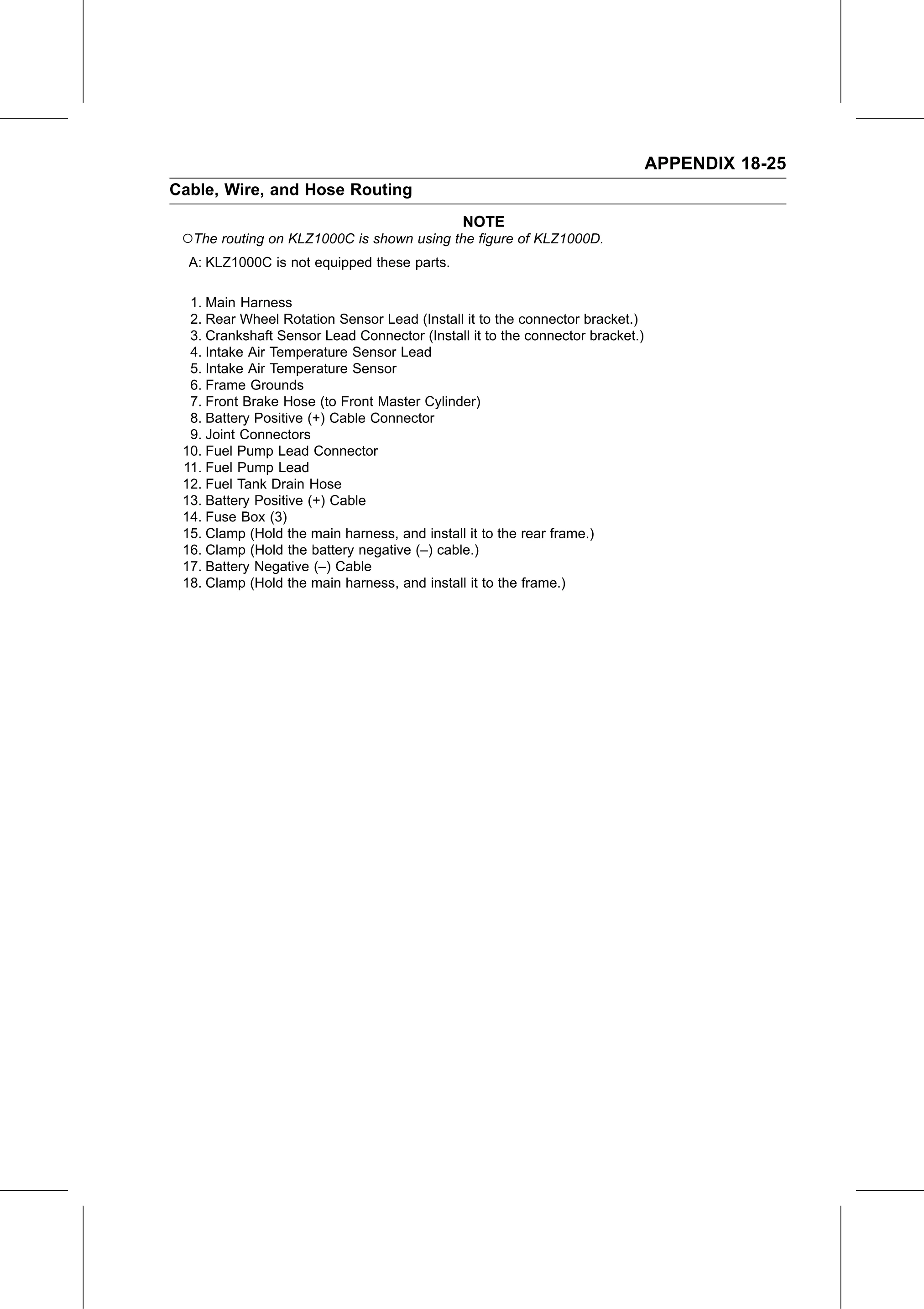 Service Manual (KLZ1000C) page 723 — Appendix › Cable, Wire, and Hose Routing