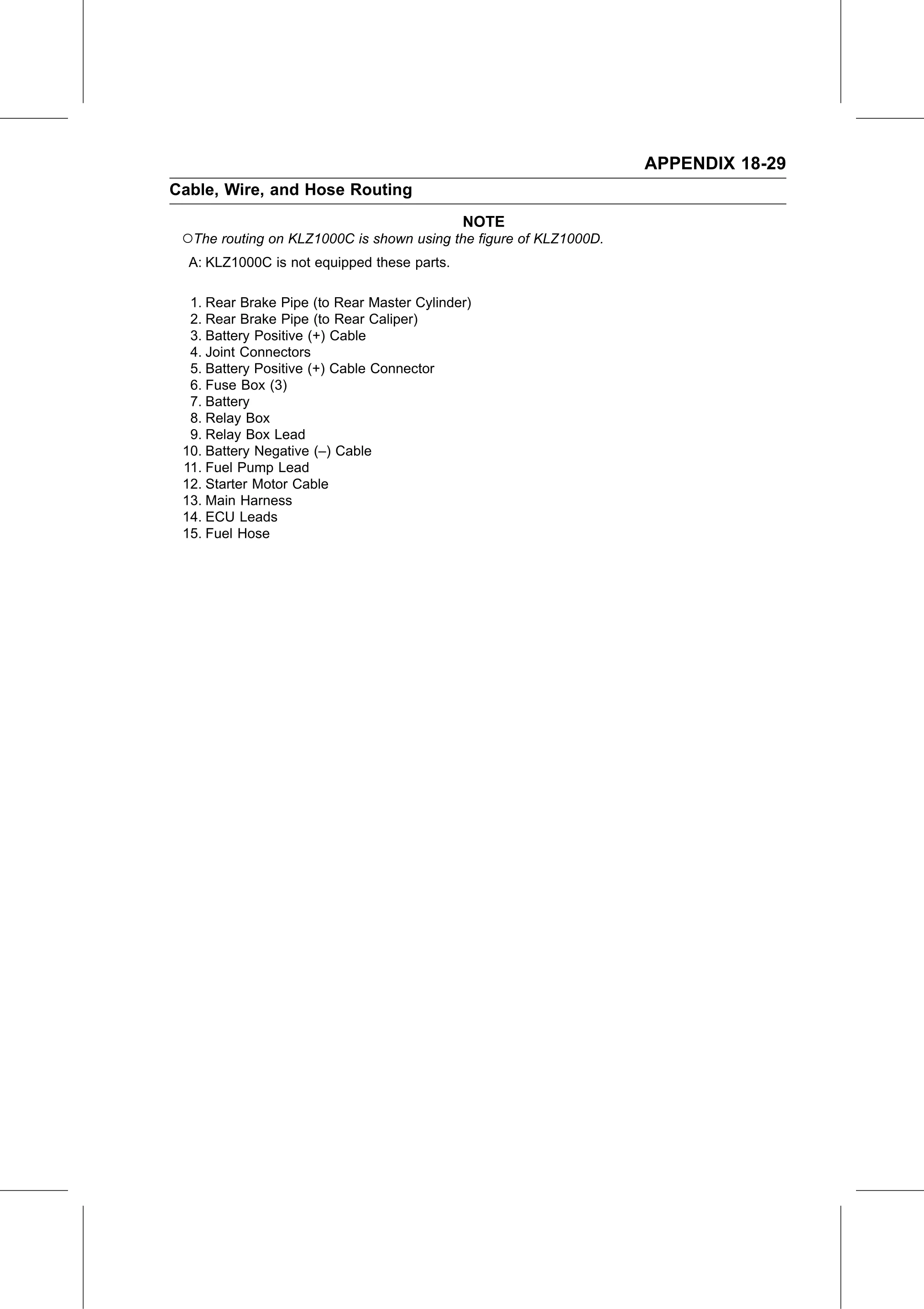 Service Manual (KLZ1000C) page 727 — Appendix › Cable, Wire, and Hose Routing