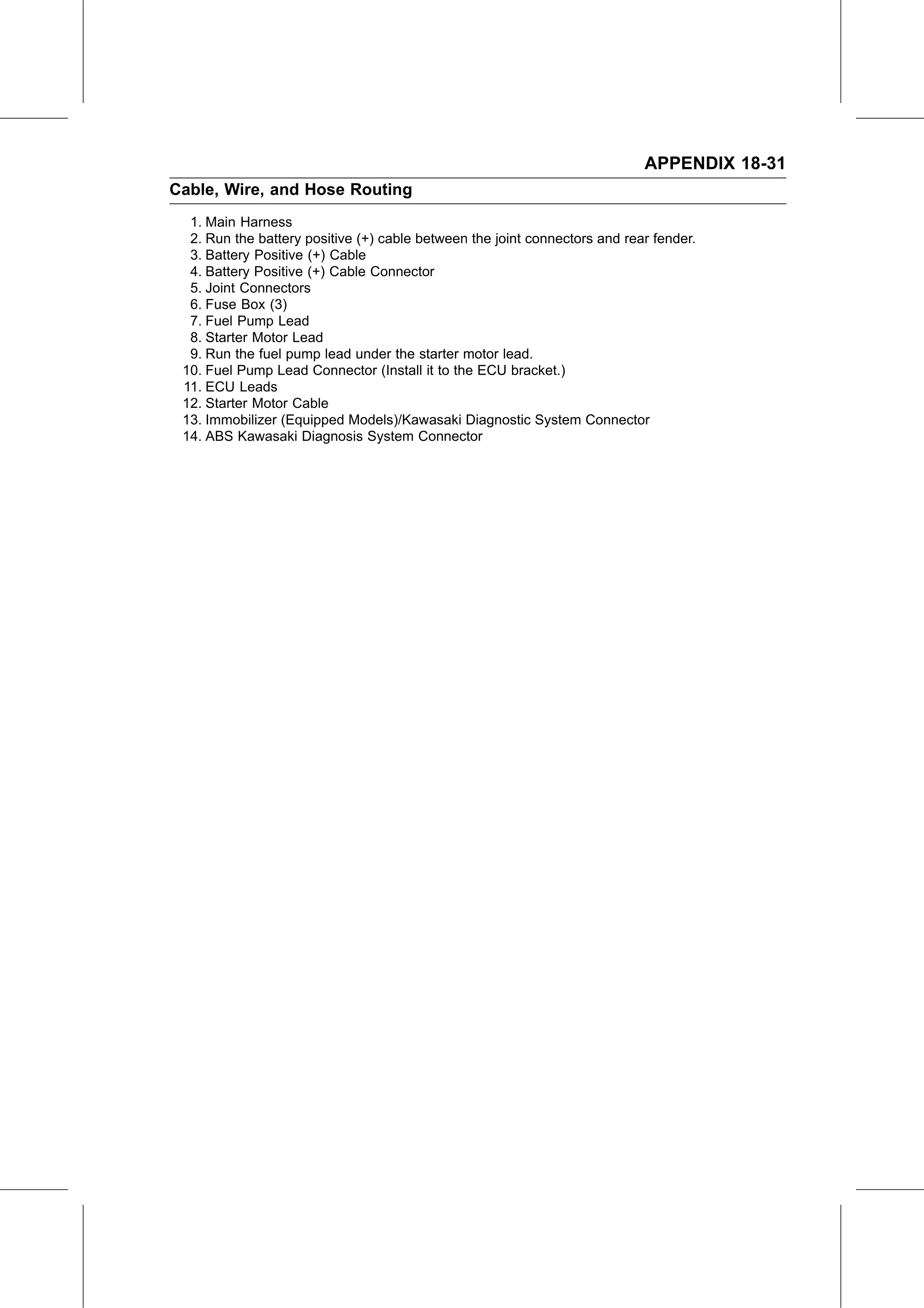 Service Manual (KLZ1000C) page 729 — Appendix › Cable, Wire, and Hose Routing