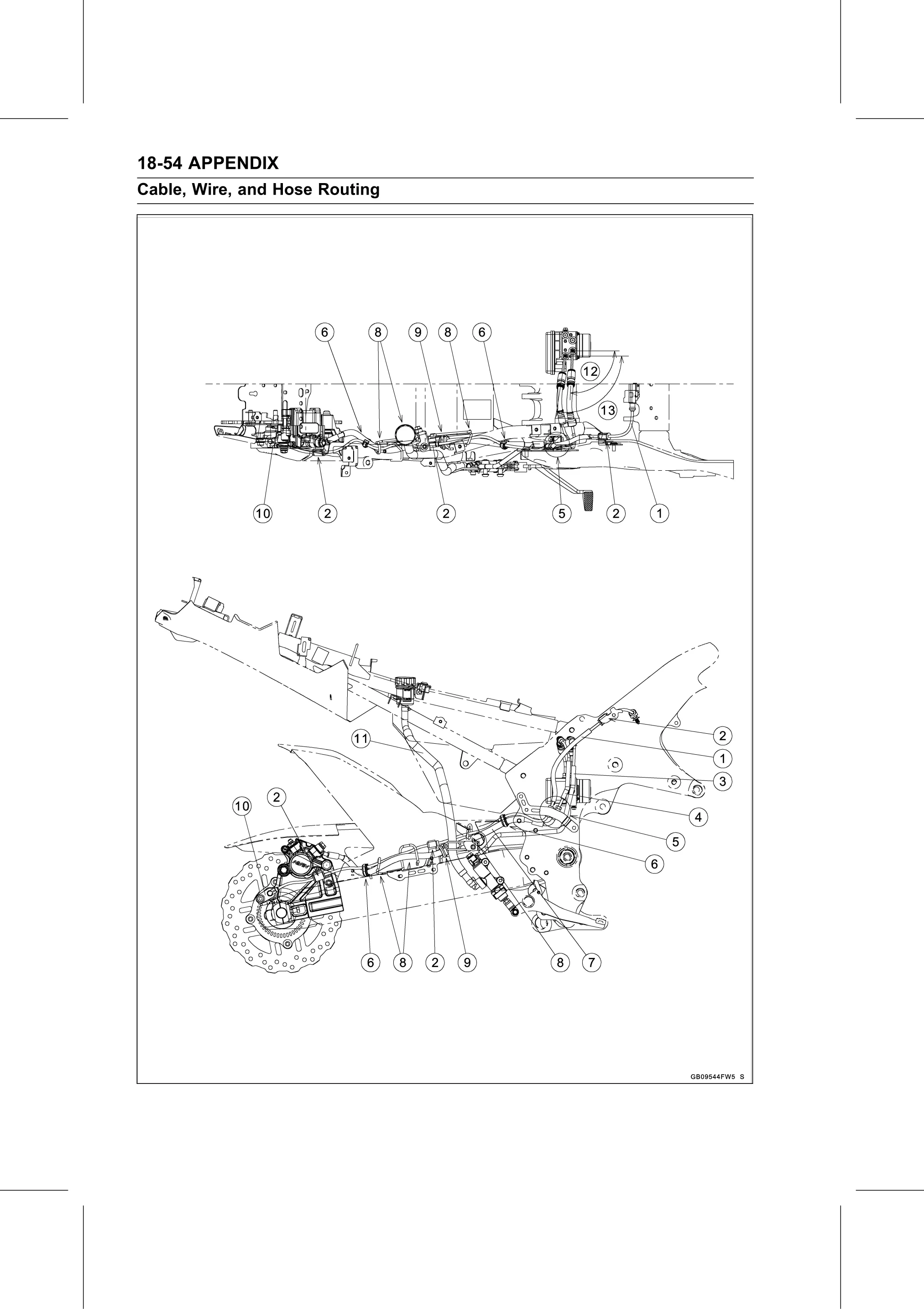 Service Manual (KLZ1000C) page 752 — Appendix › Cable, Wire, and Hose Routing