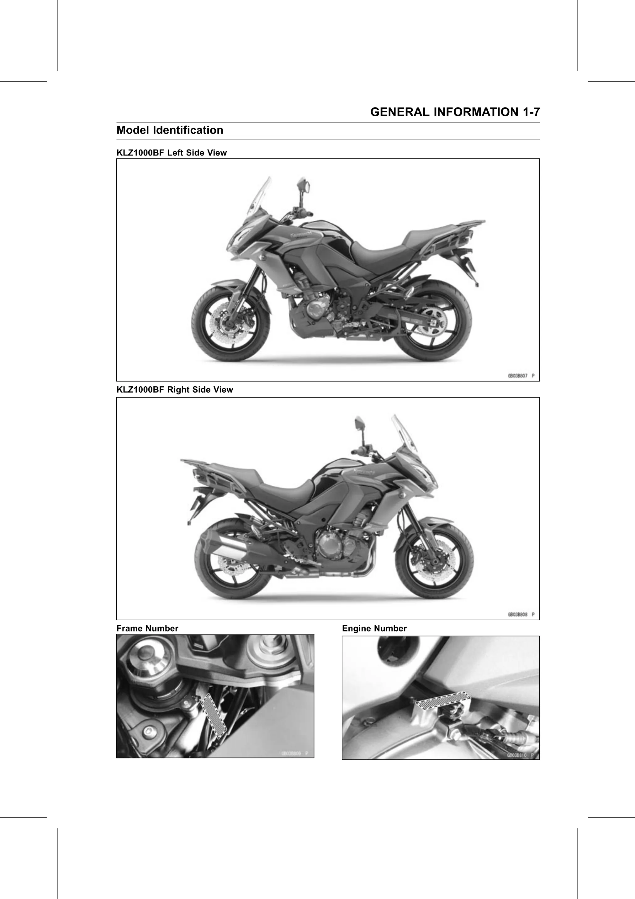 Service Manual page 17 — General Information › Model Identification
