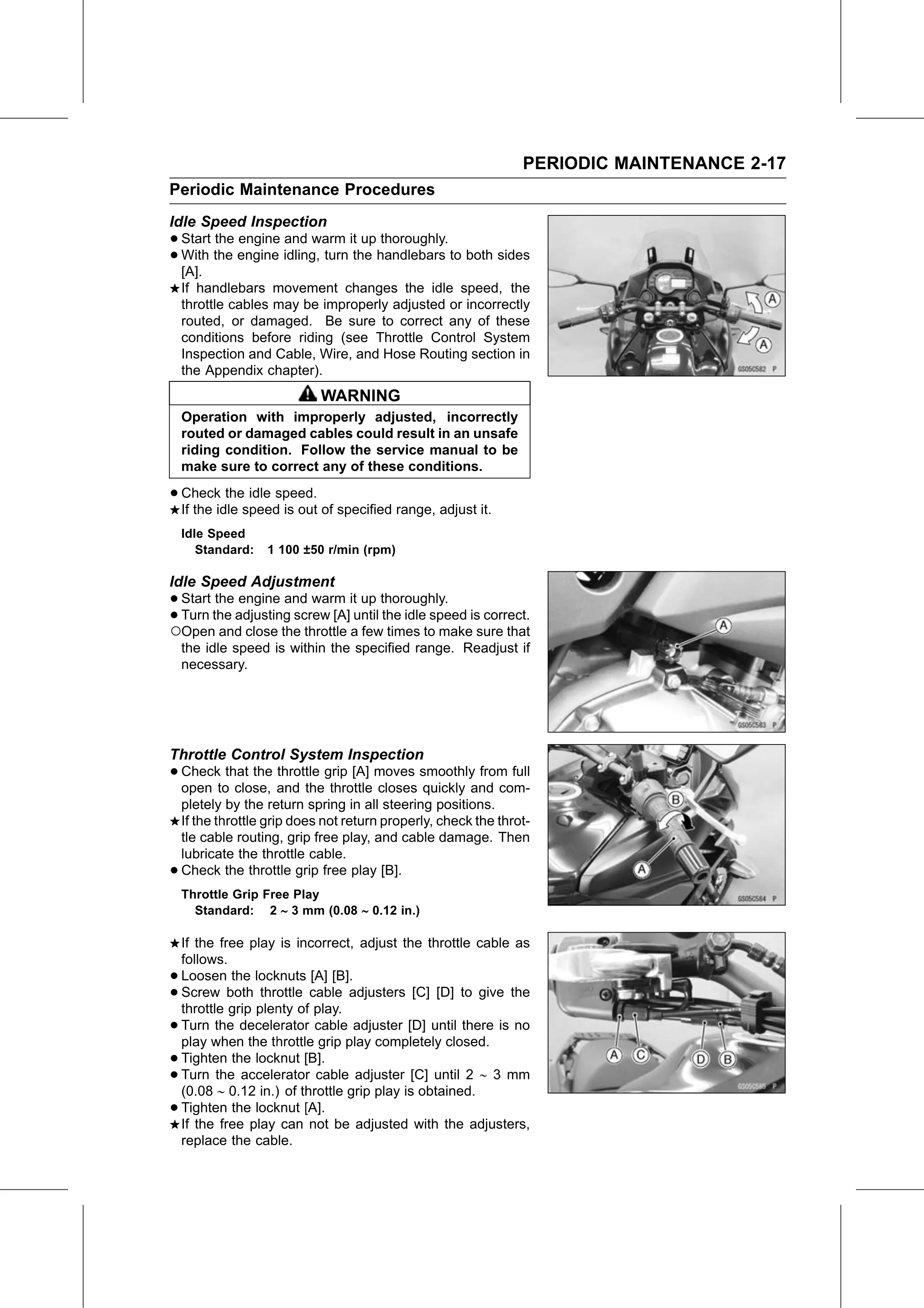 Service Manual page 39 — Periodic Maintenance › Throttle Control System Inspection