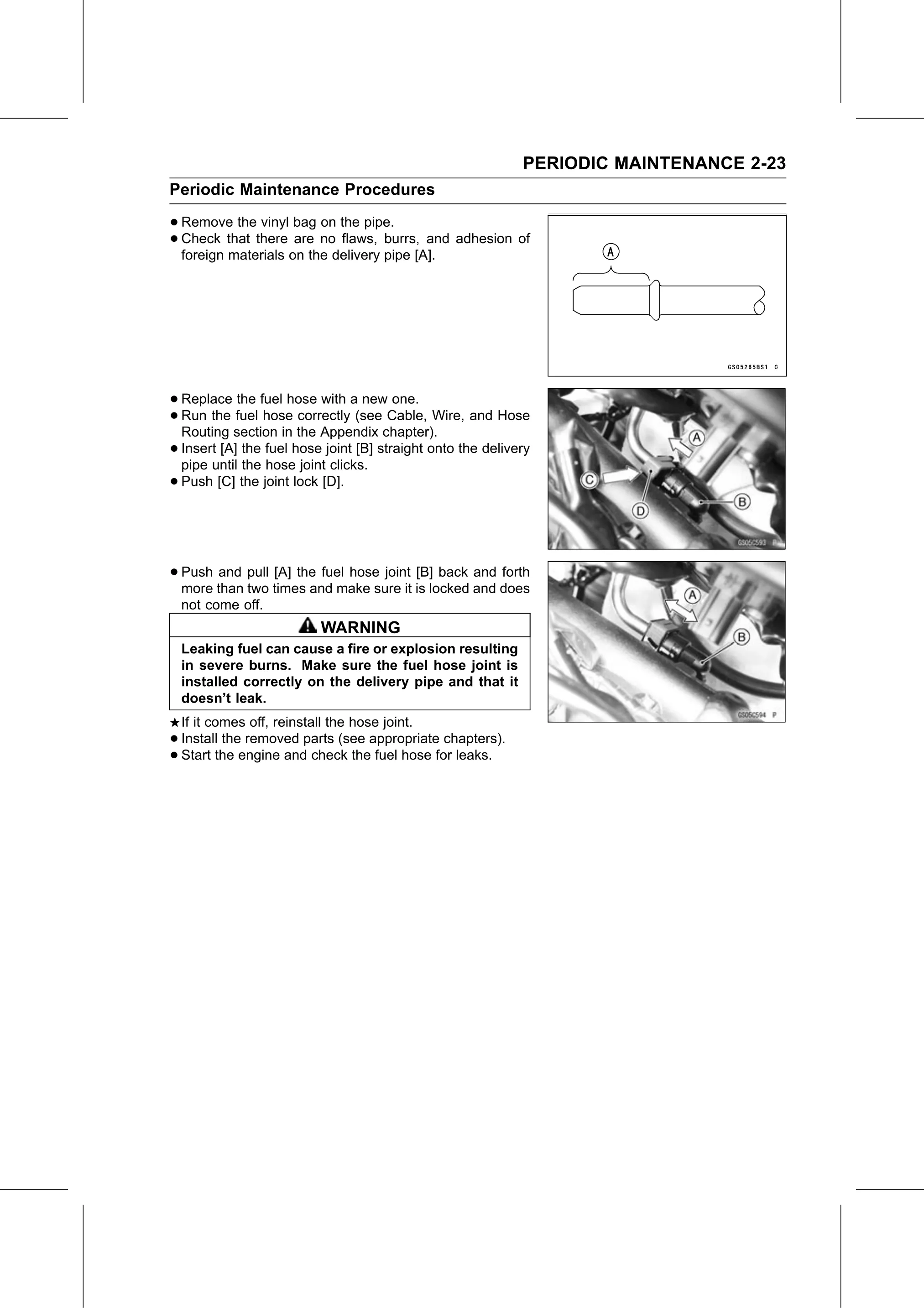Service Manual page 45 — Periodic Maintenance › Fuel Hose Replacement