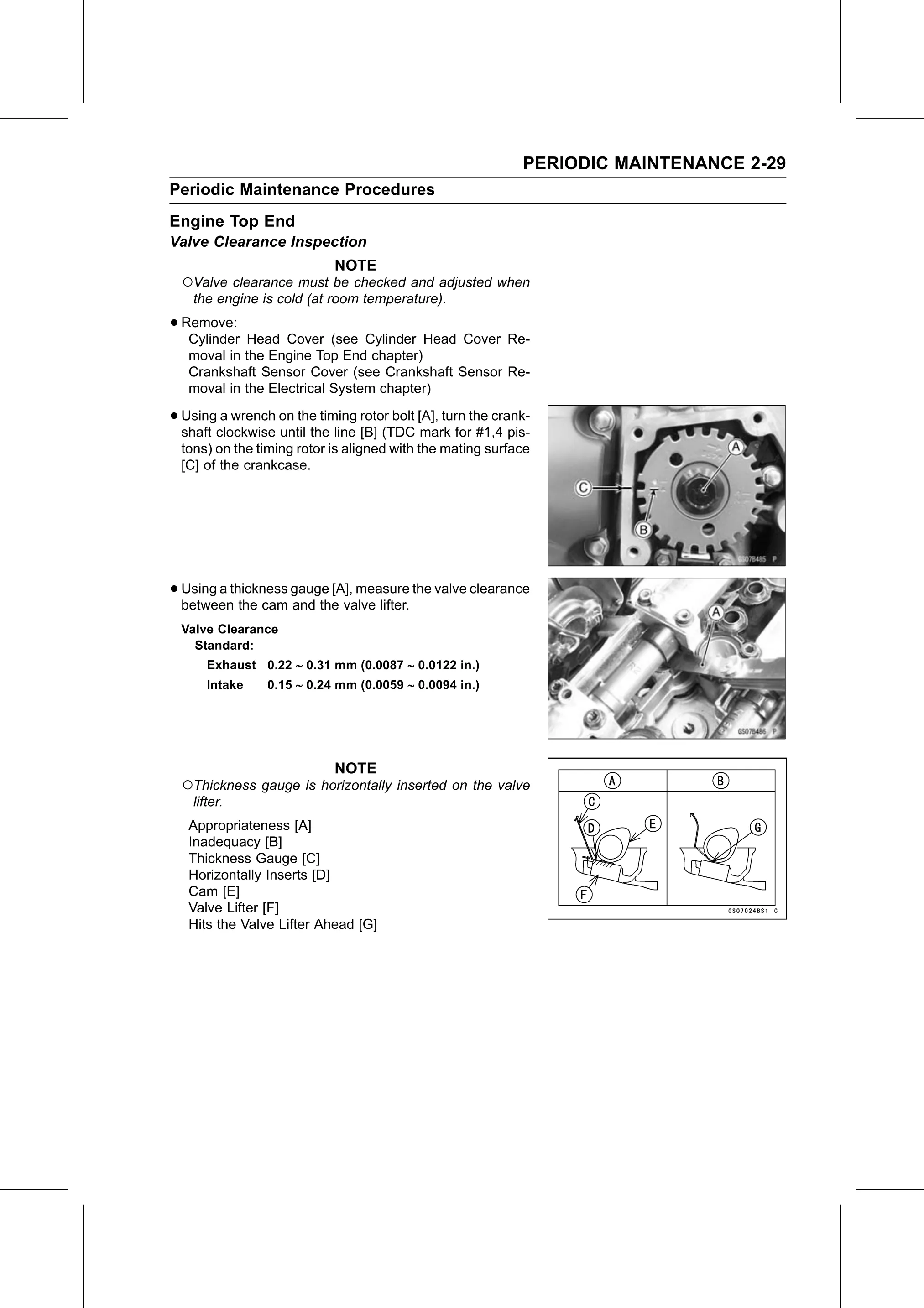 Service Manual page 51 — Periodic Maintenance › Valve Clearance Inspection
