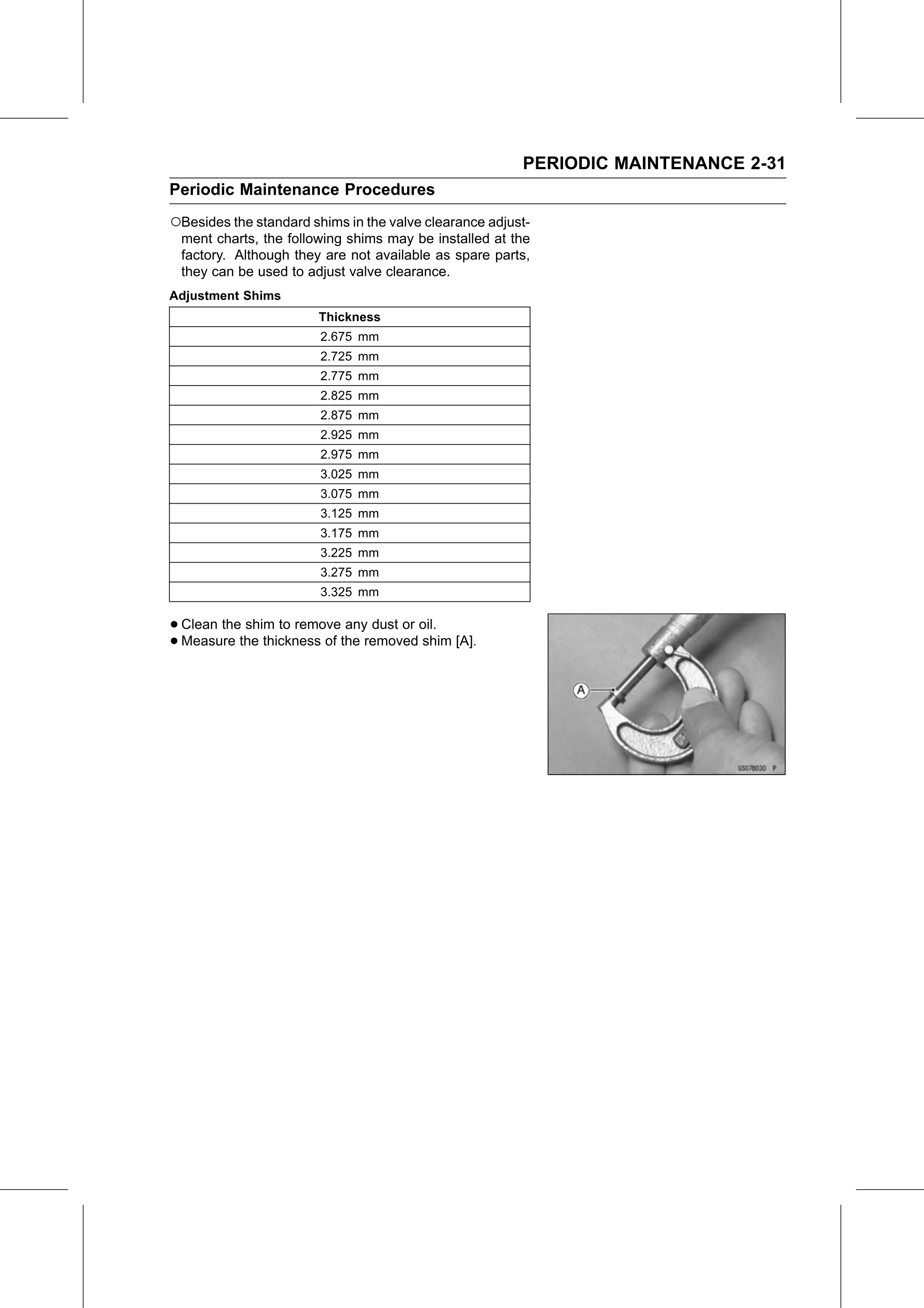 Service Manual page 53 — Periodic Maintenance › Valve Clearance Adjustment